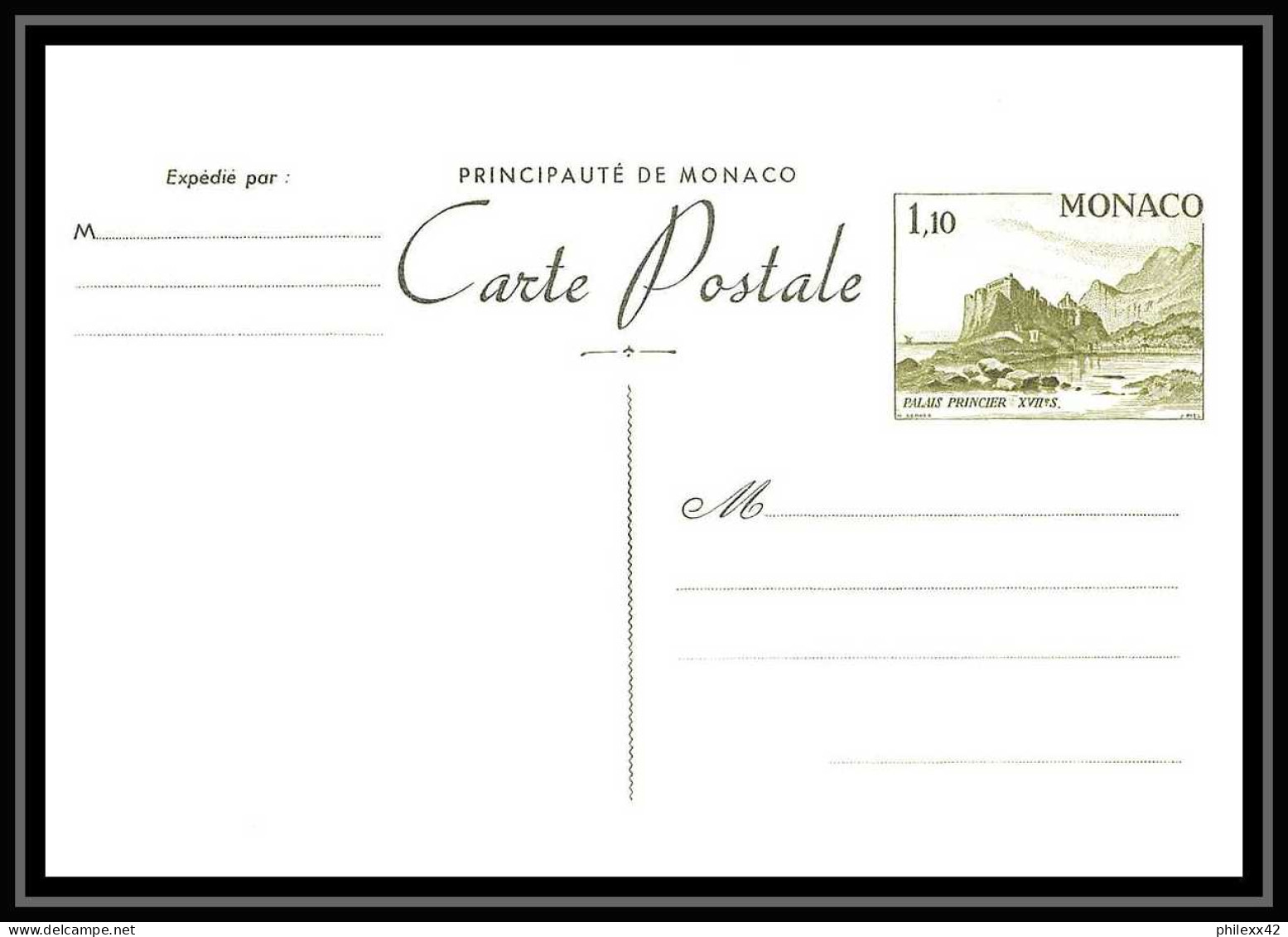 4476 Palais Neuf Ttb 1980 Pal A1 Carte Postale Monaco Entier Postal Stationery - Ganzsachen