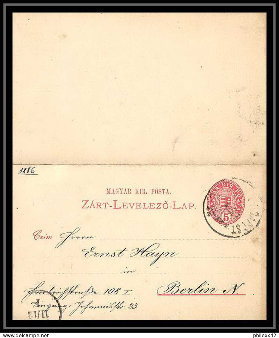 4530 Budapest Pour Belin 1886 Carte Postale Hongrie (Hungary) Entier Postal Stationery - Postal Stationery