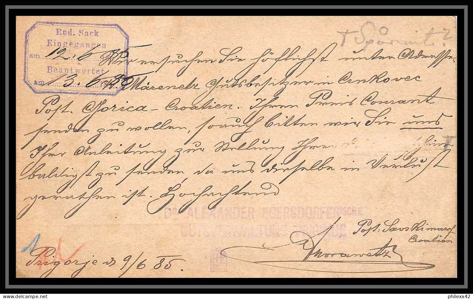 4531 Savski Marof Pour Leipsig Allemagne (germany) 1885 Carte Hongrie (Hungary) Entier Postal Stationery - Ganzsachen