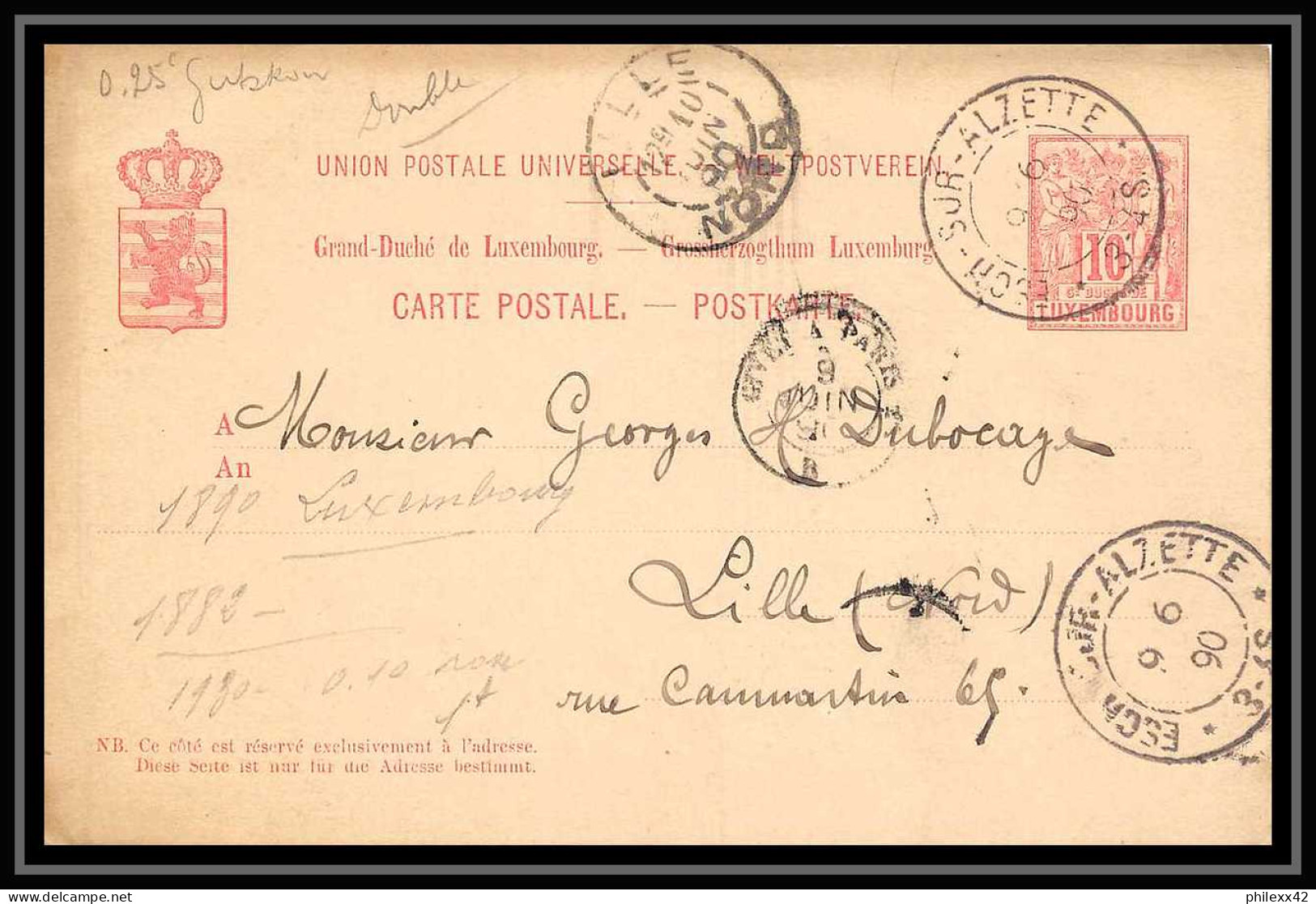 4664 Esch-sur-Alzette 1890 Carte Postale Luxembourg (luxemburg) Entier Postal Stationery - Entiers Postaux