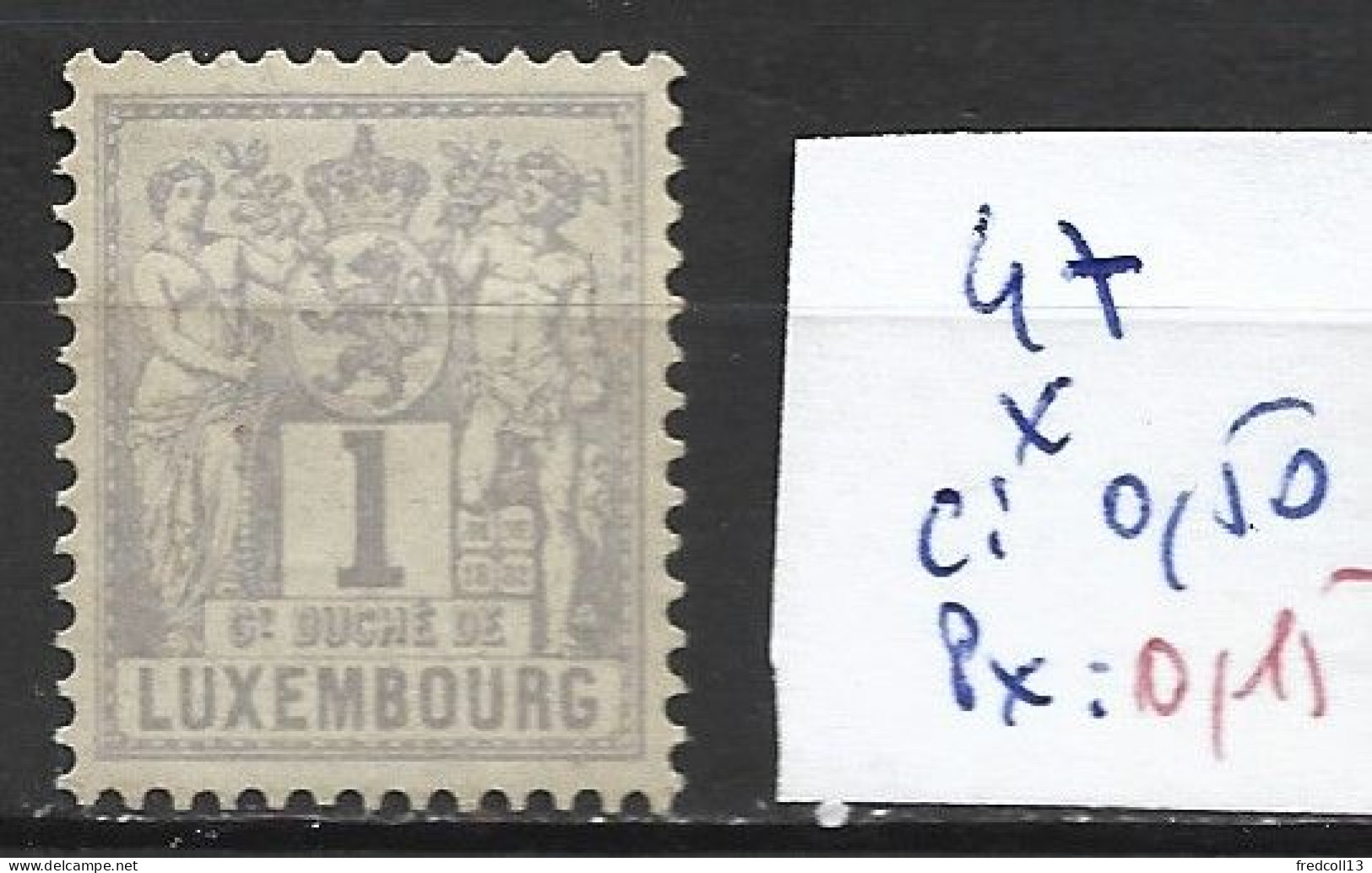 LUXEMBOURG 47 * Côte 0.50 € - 1882 Allegorie
