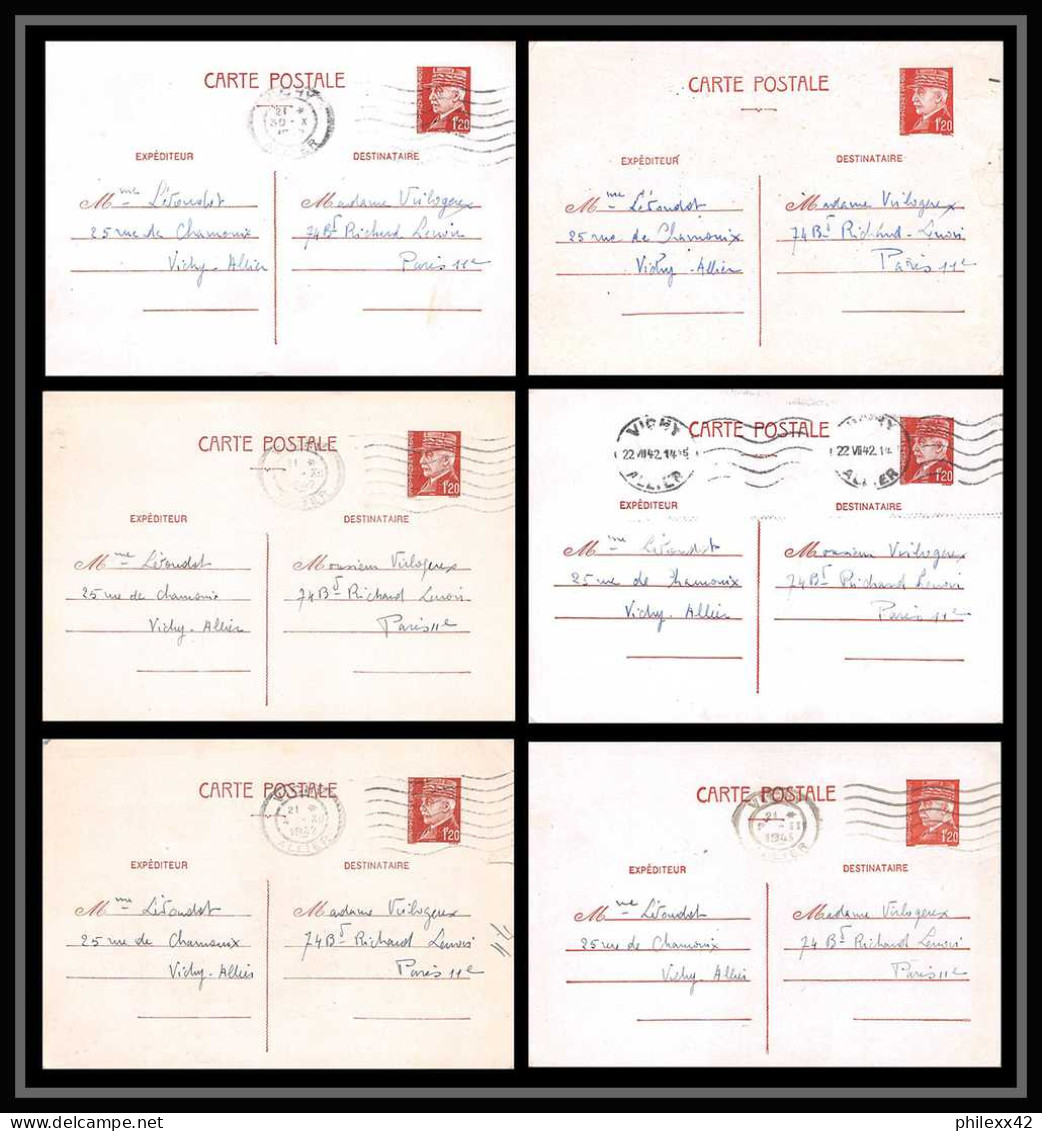5043 Lot De 6 Cartes Interzone Vichy Zone Occupee Guerre 1941/1942 Entier Postal Stationery - 1941-42 Pétain