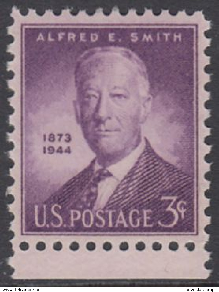 !a! USA Sc# 0937 MNH SINGLE W/ Bottom Margin (a2) - Alfred E. Smith - Unused Stamps