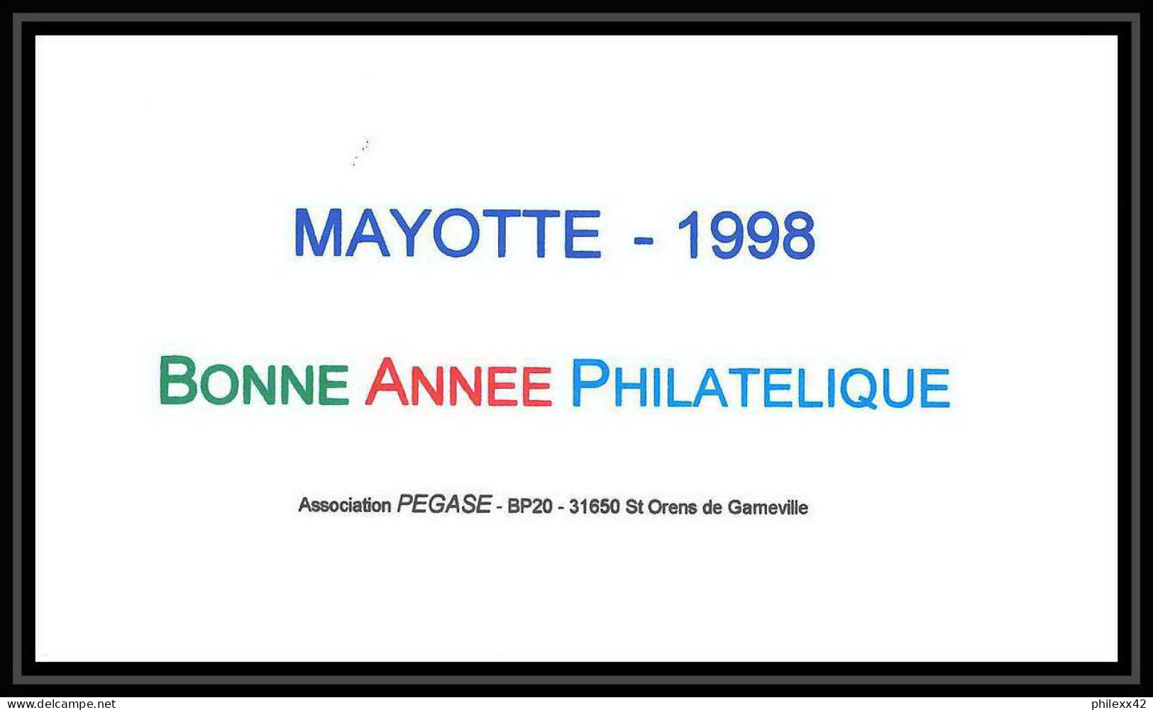 5207/ Pegase Tirage Numerote 116/300 Y&t 52 Tortue Turtle Mayotte 1998 Fdc Premier Jour Lettre Cover - Lettres & Documents