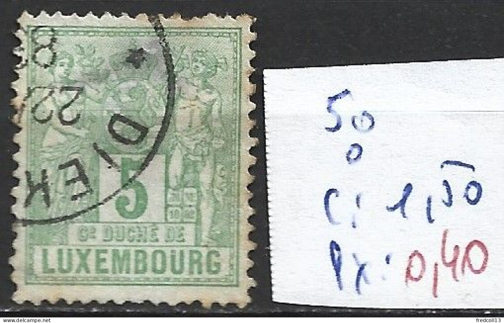 LUXEMBOURG 50 Oblitéré Côte 1.50 € - 1882 Allégorie