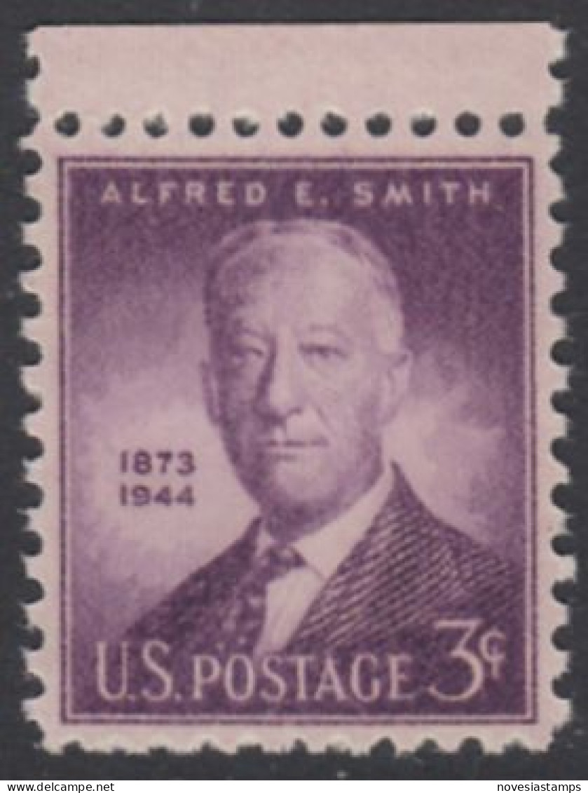 !a! USA Sc# 0937 MNH SINGLE W/ Top Margin (a2) - Alfred E. Smith - Ongebruikt