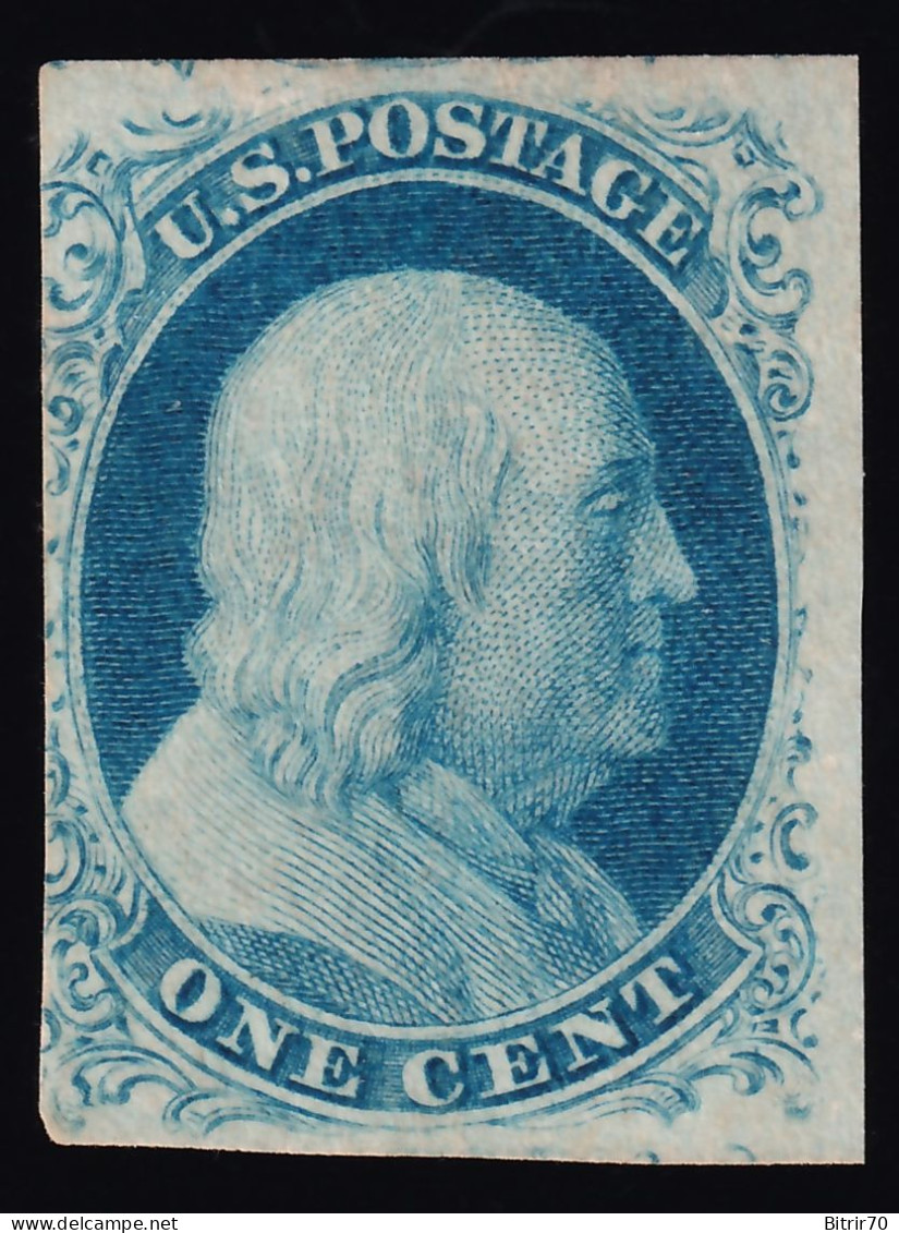 Estados Unidos, 1851-56 Scott. 8A, (*),  1 ¢  Azul, [P.F. Certificate.] - Ungebraucht