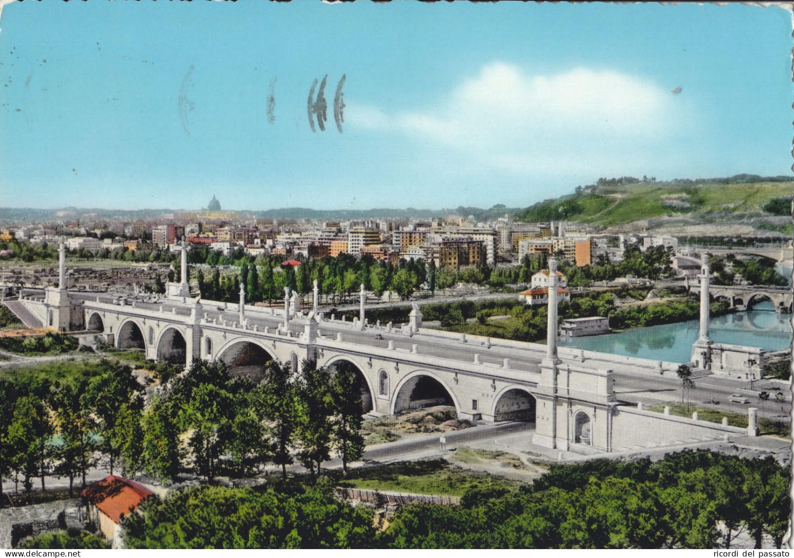 Cartolina Roma - Panorama - Ponte Della Liberta' - Panoramische Zichten, Meerdere Zichten