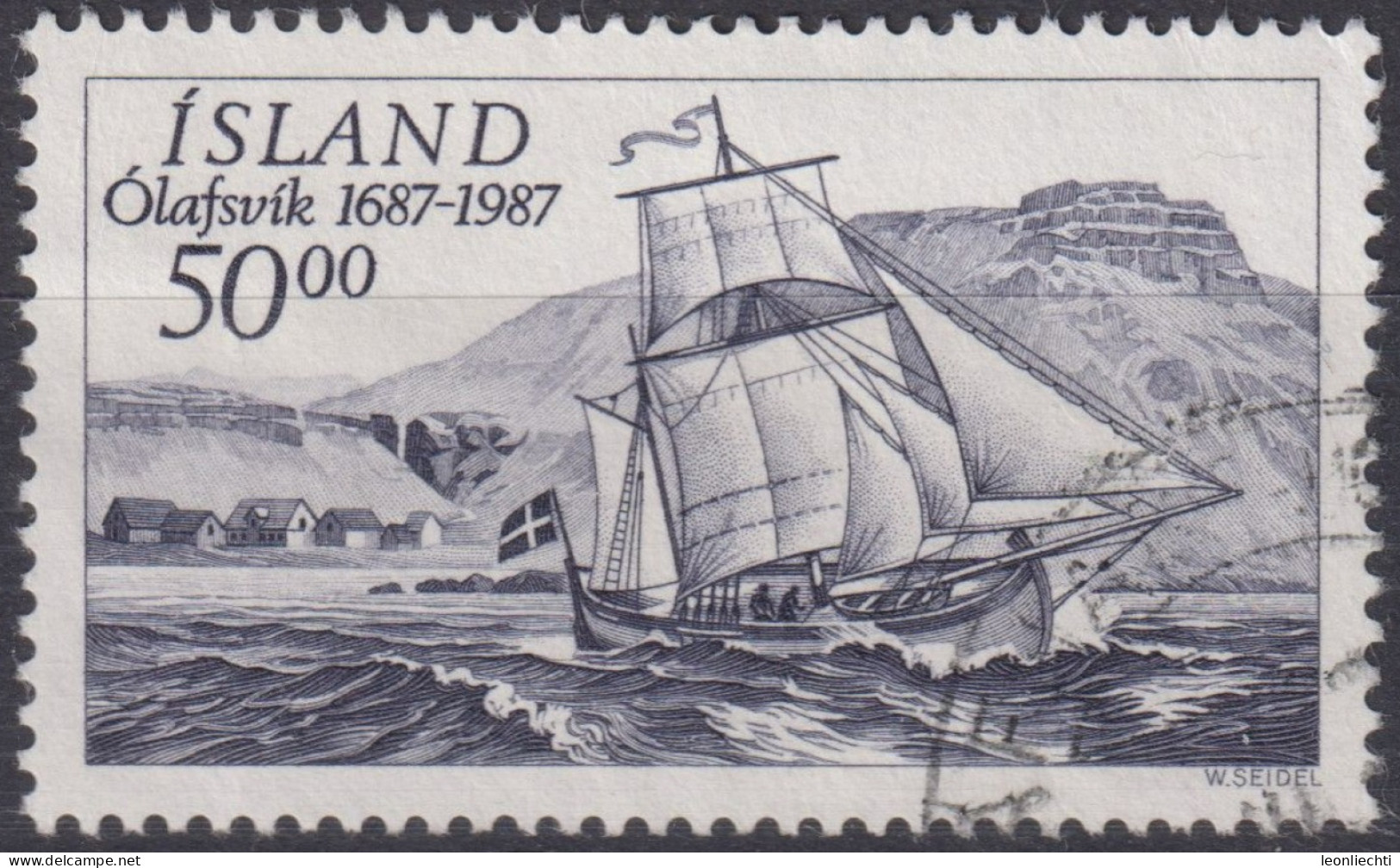 1987 Island > 1944-... Republik ° Mi:IS 663, Sn:IS 637, Yt:IS 616, Olafsvic Trading Station, 300 Years - Used Stamps