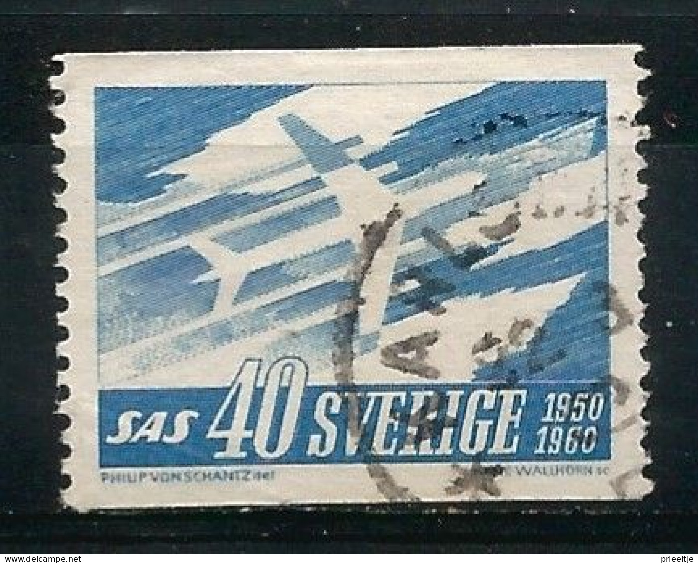 Sweden 1960 SAS 10th Anniv. Y.T. 458 (0) - Oblitérés