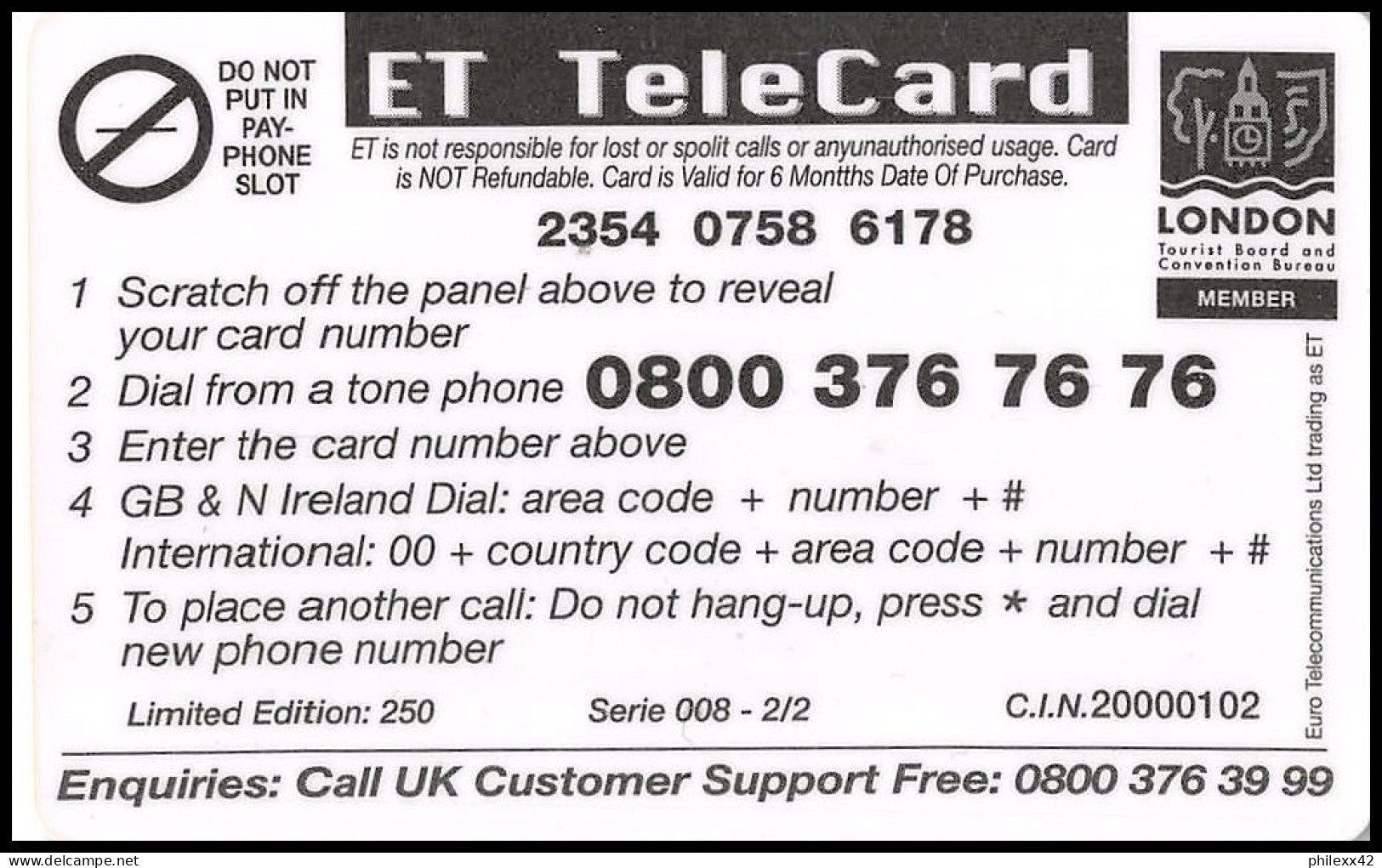 0254/ Télécarte (phone Card) Concorde Grande Bretagne Great Britain Tirage 250 - Aerei