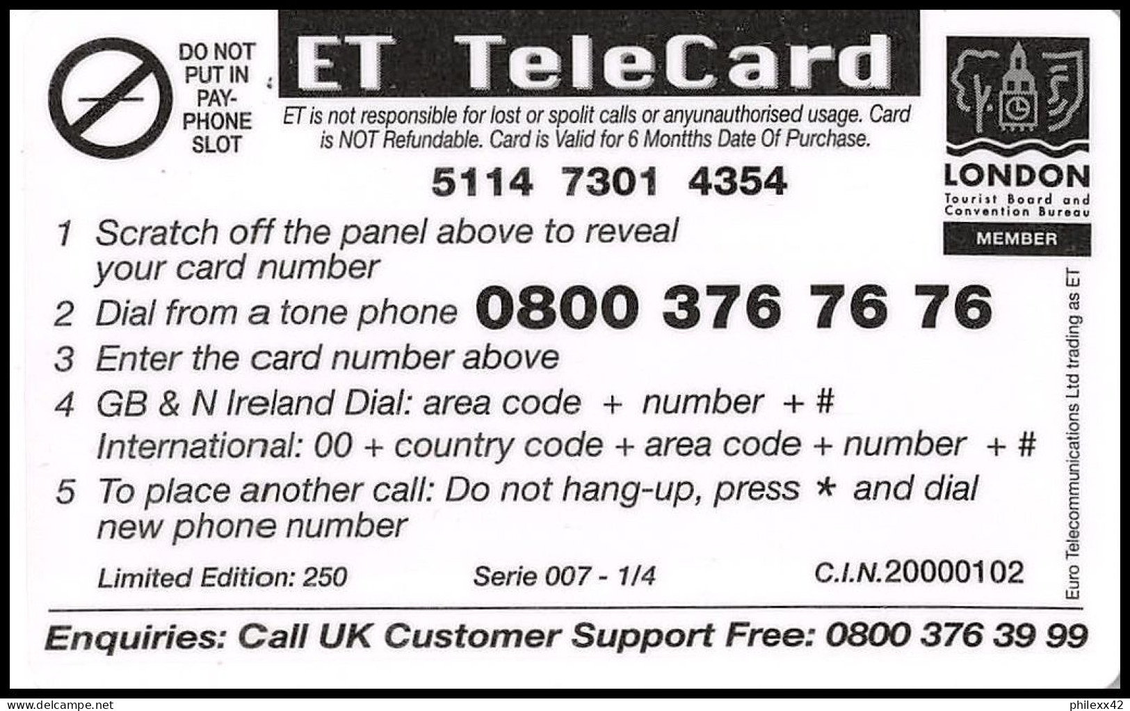 0272/ 4 télécartes (phone card) concorde grande bretagne great britain tirage 250