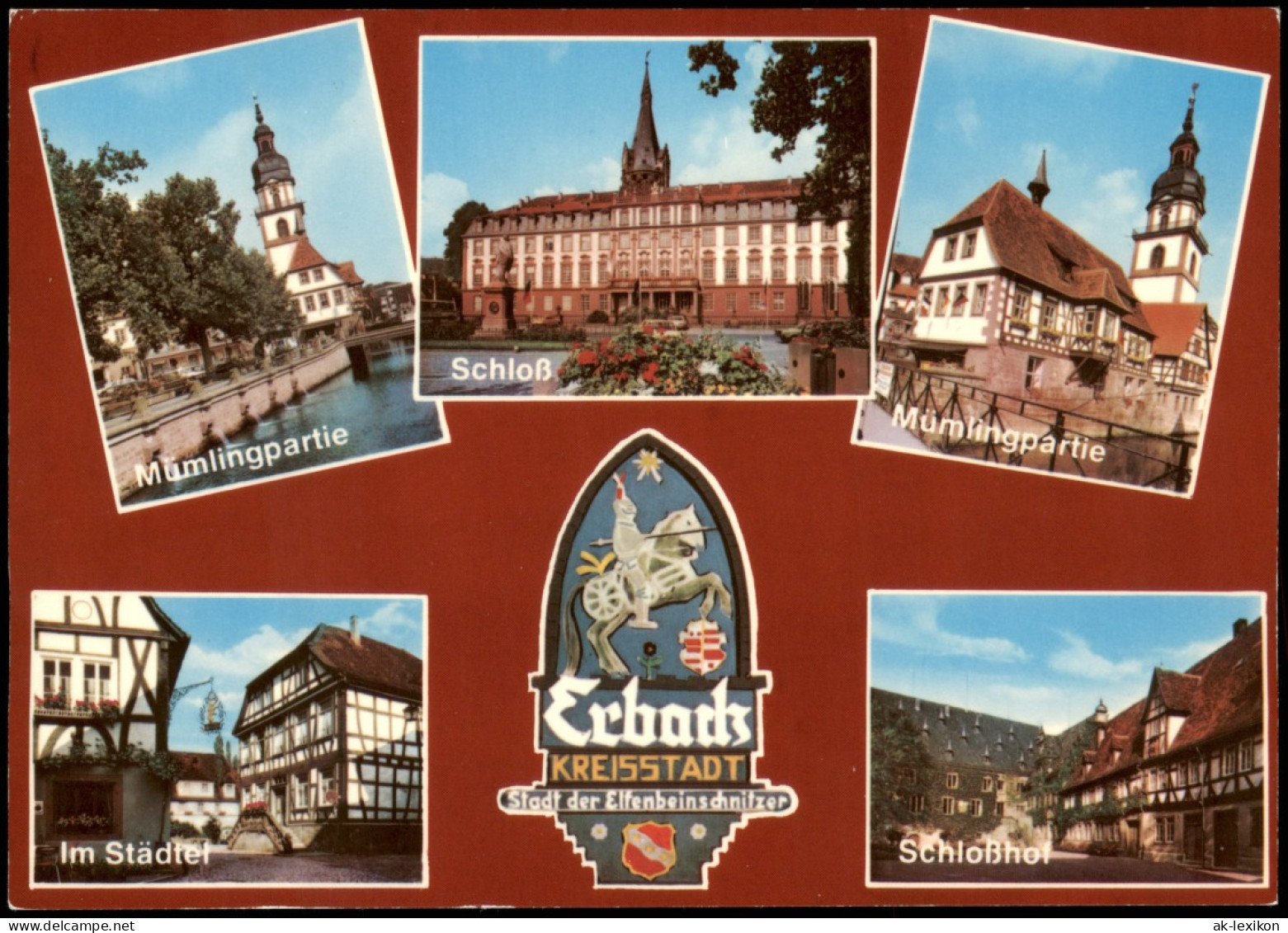 Ansichtskarte Erbach (Odenwald) Schloß Mümlingpartie 1993 - Erbach