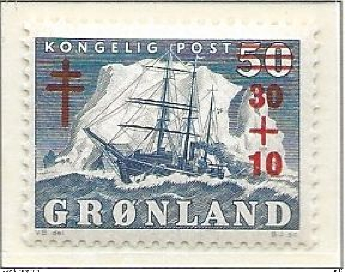 Greenland  1958 Fighting Tuberculosis.  Overprint Arctic Ship MI 40   MNH(**) - Nuevos