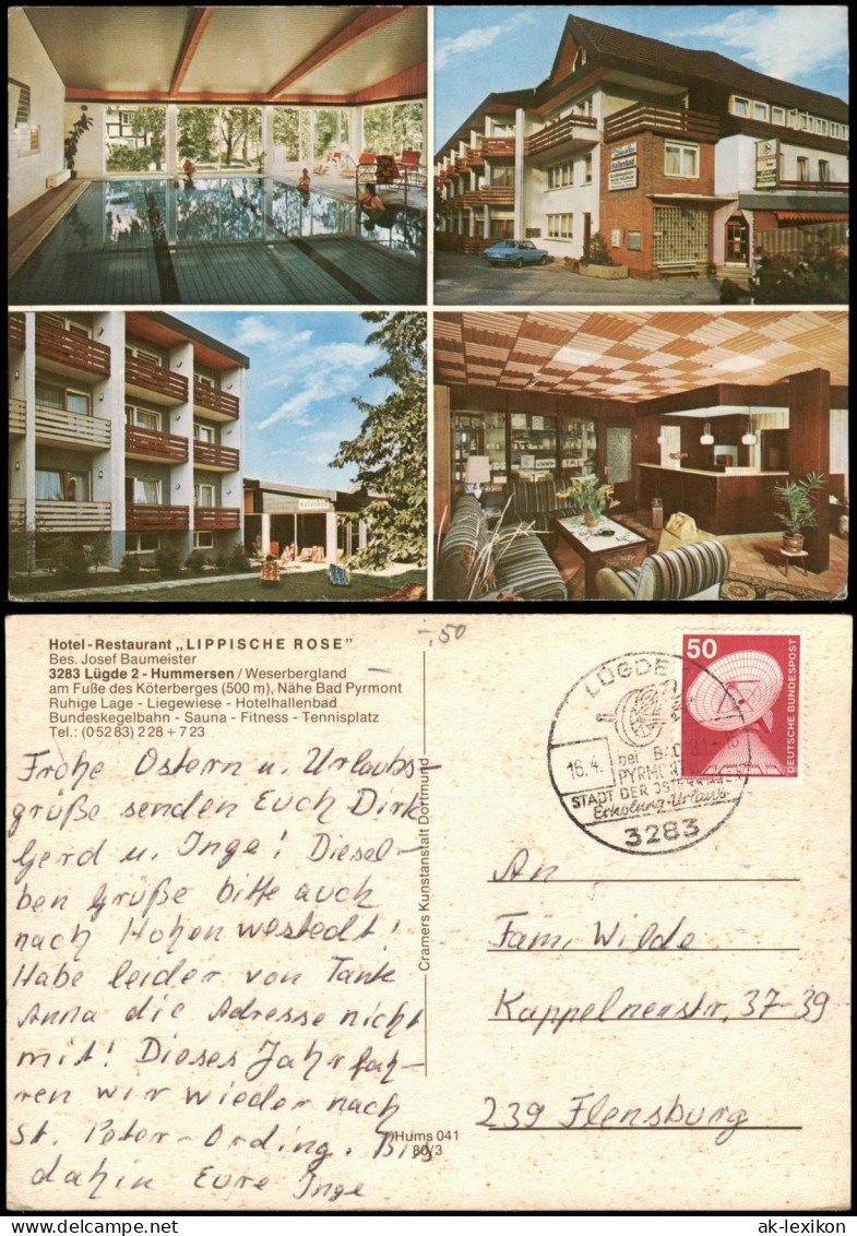 Hummersen (Weserbergland)-Lügde   Hotel - Restaurant ,, LIPPISCHE ROSE" 1981 - Lüdge