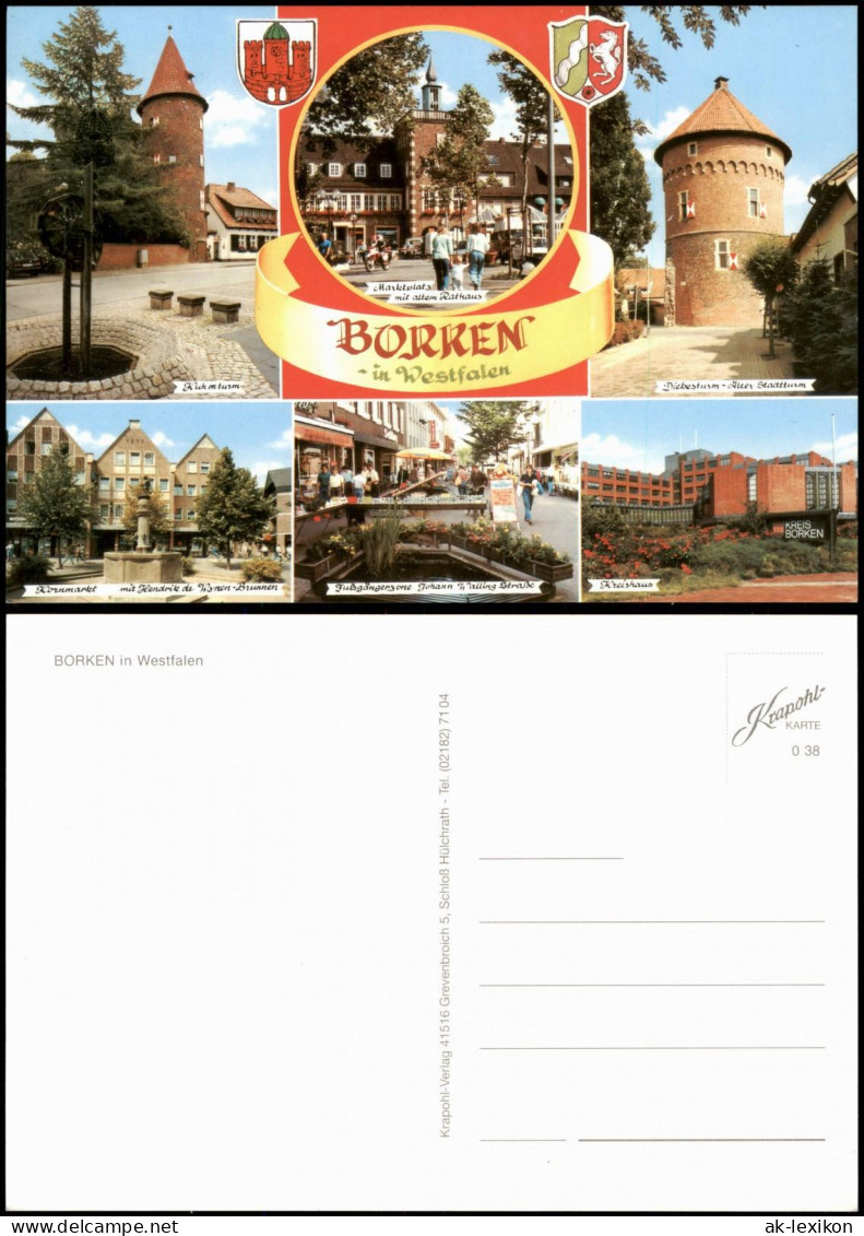 Borken (Westfalen) Mehrbild-AK Mit Ortsansichten, Kreishaus, Kornmarkt 1980 - Borken