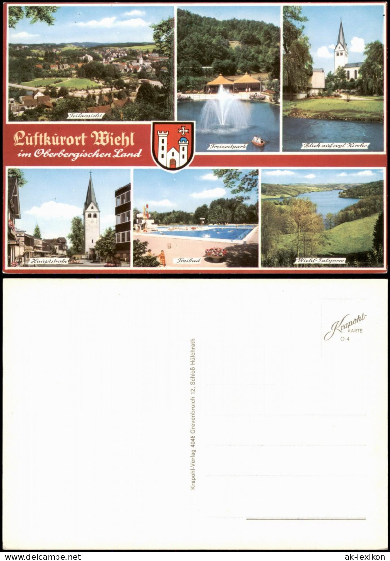 Ansichtskarte Wiehl Straßen, Schwimmbad, Umland 1976 - Wiehl