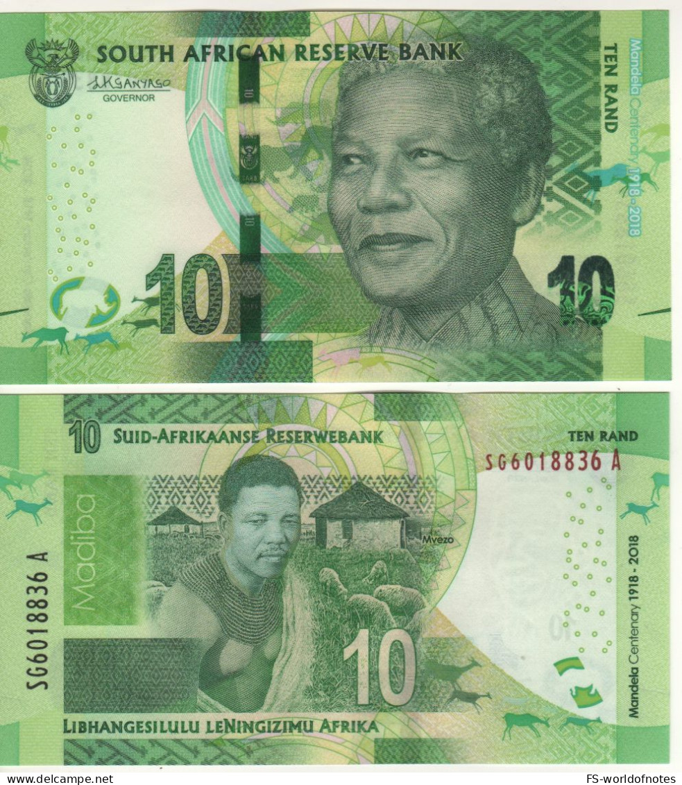 SOUTH AFRICA 10 Rand  P143  Dated  2018   ( Mandela Centenary (1918-2018)  Young Mandela At Back ) - South Africa