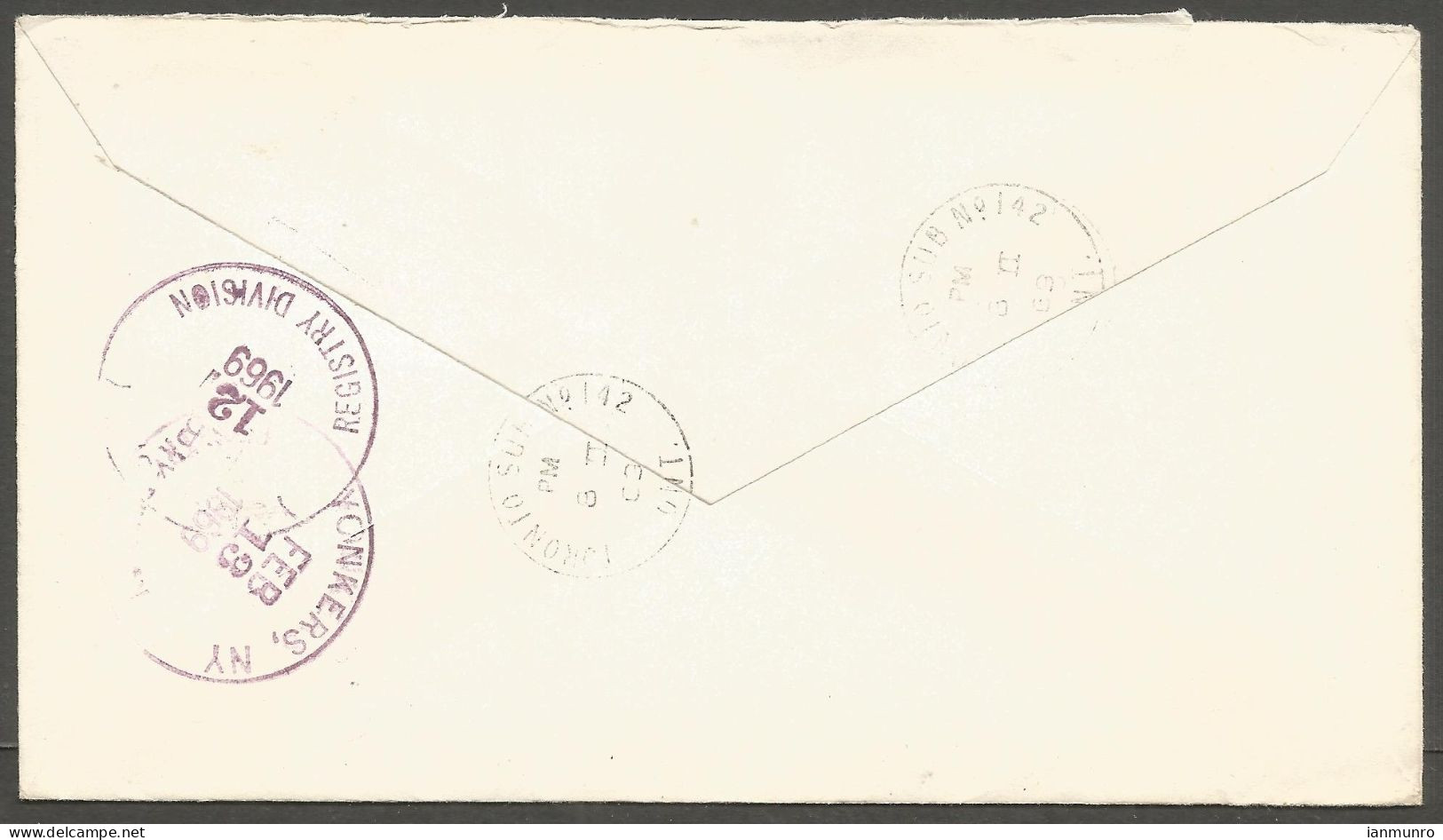 1969 Registered Cover 56c Centennial/Curling CDS Toronto Sub No 142 Ontario - Histoire Postale