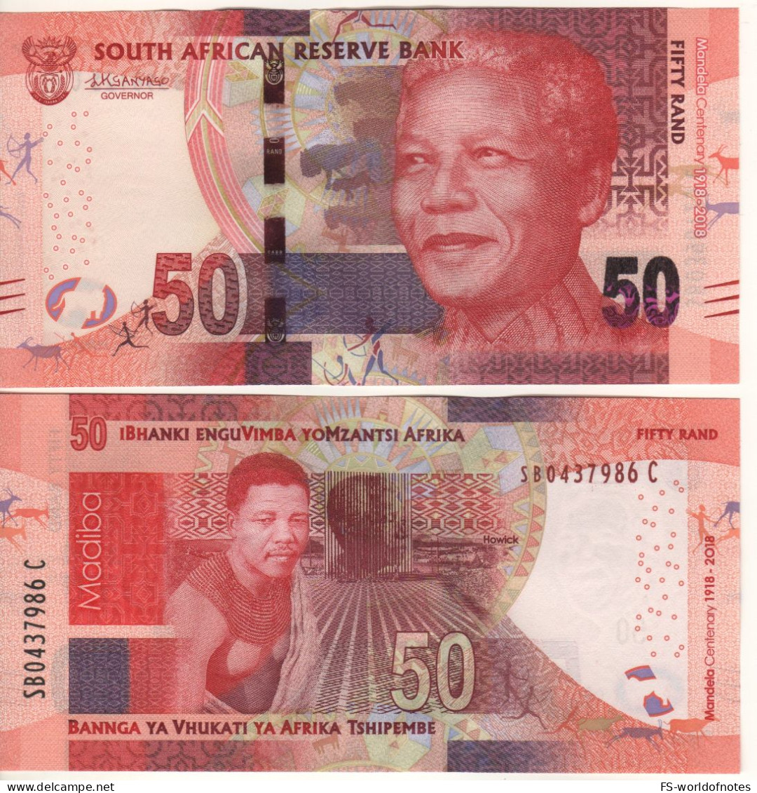 SOUTH AFRICA 50 Rand  P145  Dated  2018   ( Mandela Centenary (1918-2018)  Young Mandela At Back ) - Afrique Du Sud