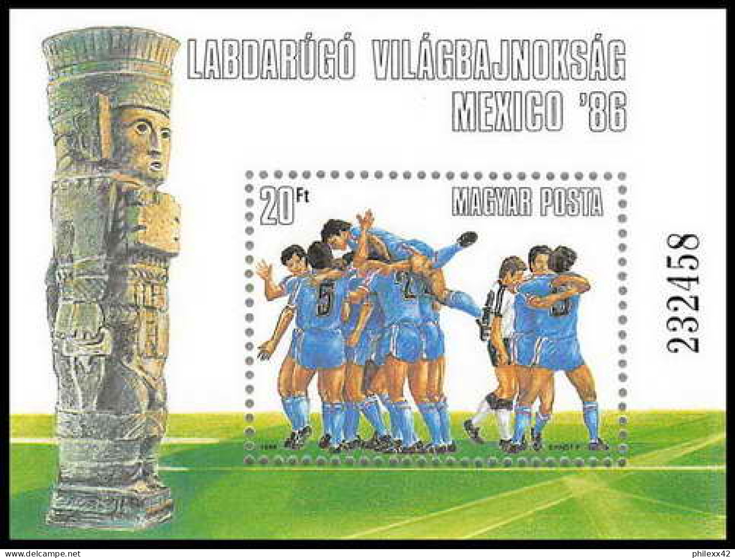 246 Hongrie (Hungary) MNH ** Bloc N° 185 Football (Soccer) MEXICO 1986 COUPE DU MONDE COTE 7.5 Euros - 1986 – Mexico