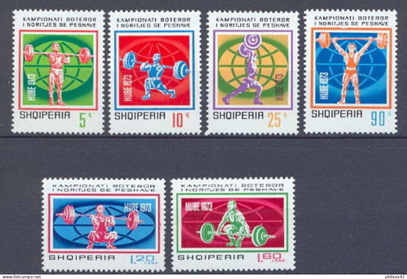 318 Albanie (Albania) MNH ** N° 1471 / 1476 Halterophilie Weightlifting  - Gewichtheffen