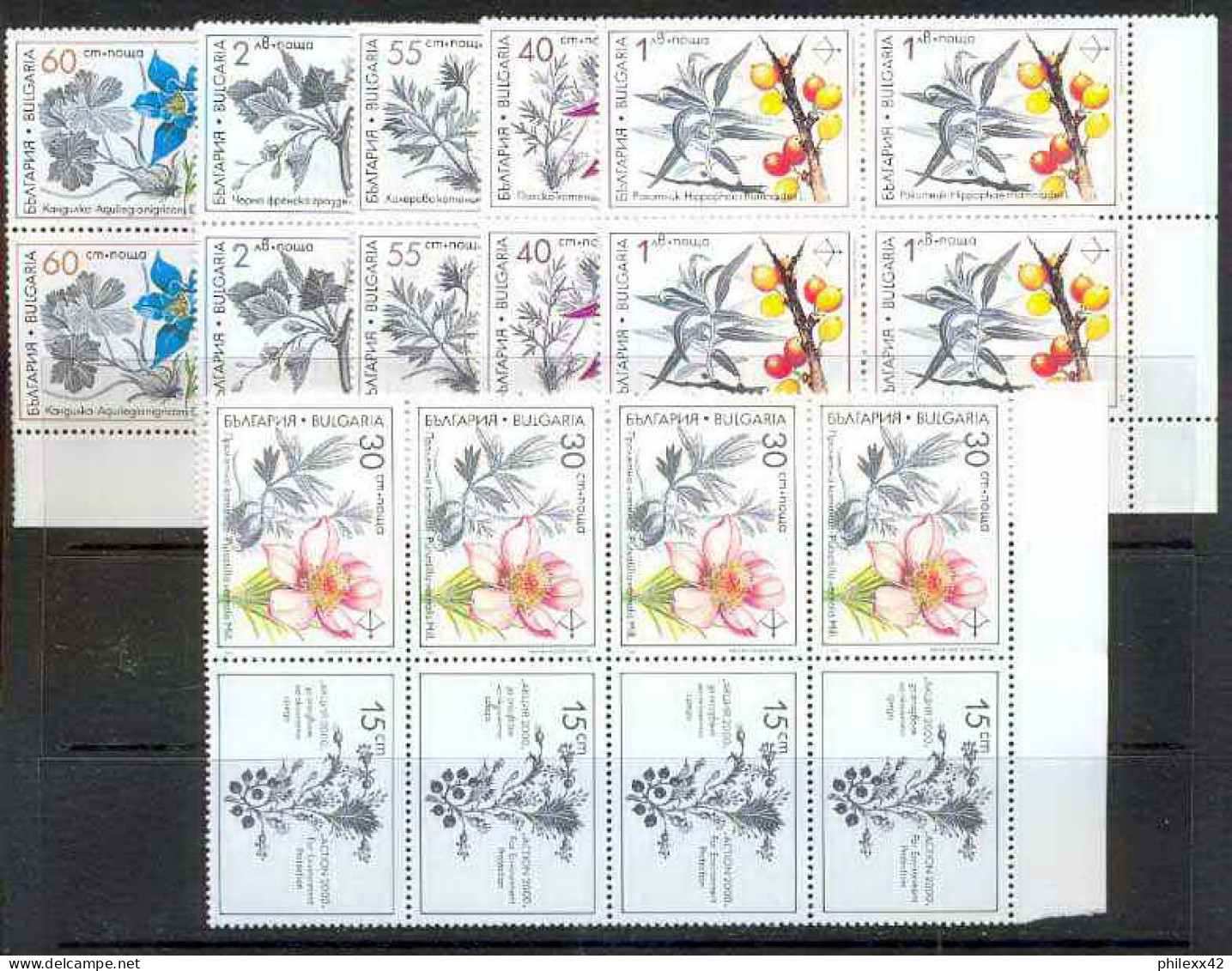 Bulgarie (Bulgaria) MNH ** 155 N° 3418 / 3423 Fleurs (fleur Flower Flowers) Plantes Médicinales Bloc 4 - Ongebruikt