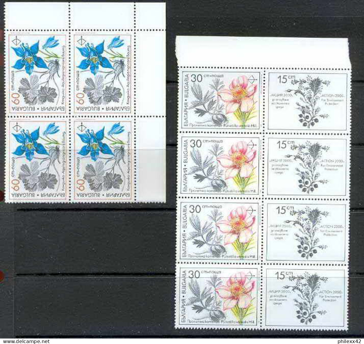 Bulgarie (Bulgaria) MNH ** 155 N° 3418 / 3423 Fleurs (fleur Flower Flowers) Plantes Médicinales Bloc 4 - Neufs