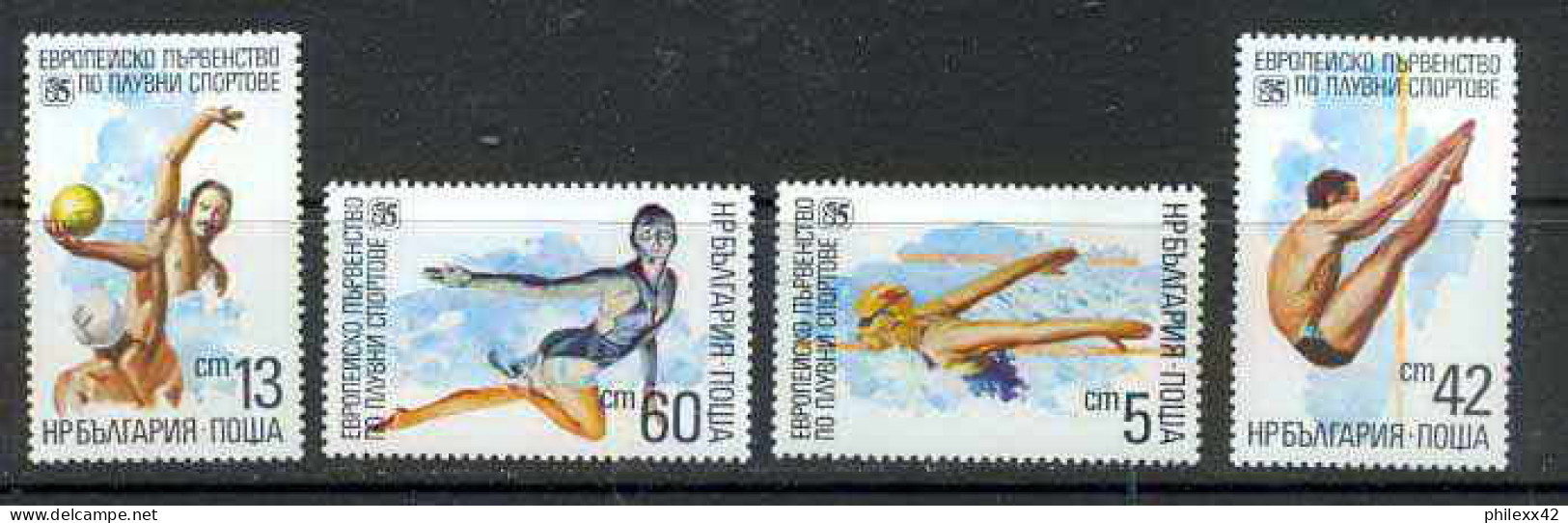 Bulgarie (Bulgaria) MNH ** 177 N° 2936 / 2939 Championnats D'Europe De Natation Swimming  - Swimming