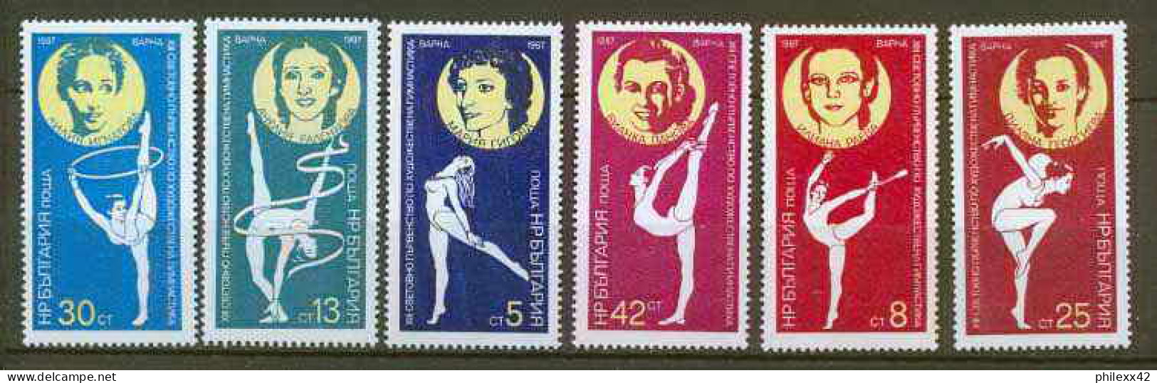 Bulgarie (Bulgaria) MNH ** 197 N° 3109 / 3114 Gymnastique Championats Du Monde Varna 1987 Gymnastics Gym - Ginnastica