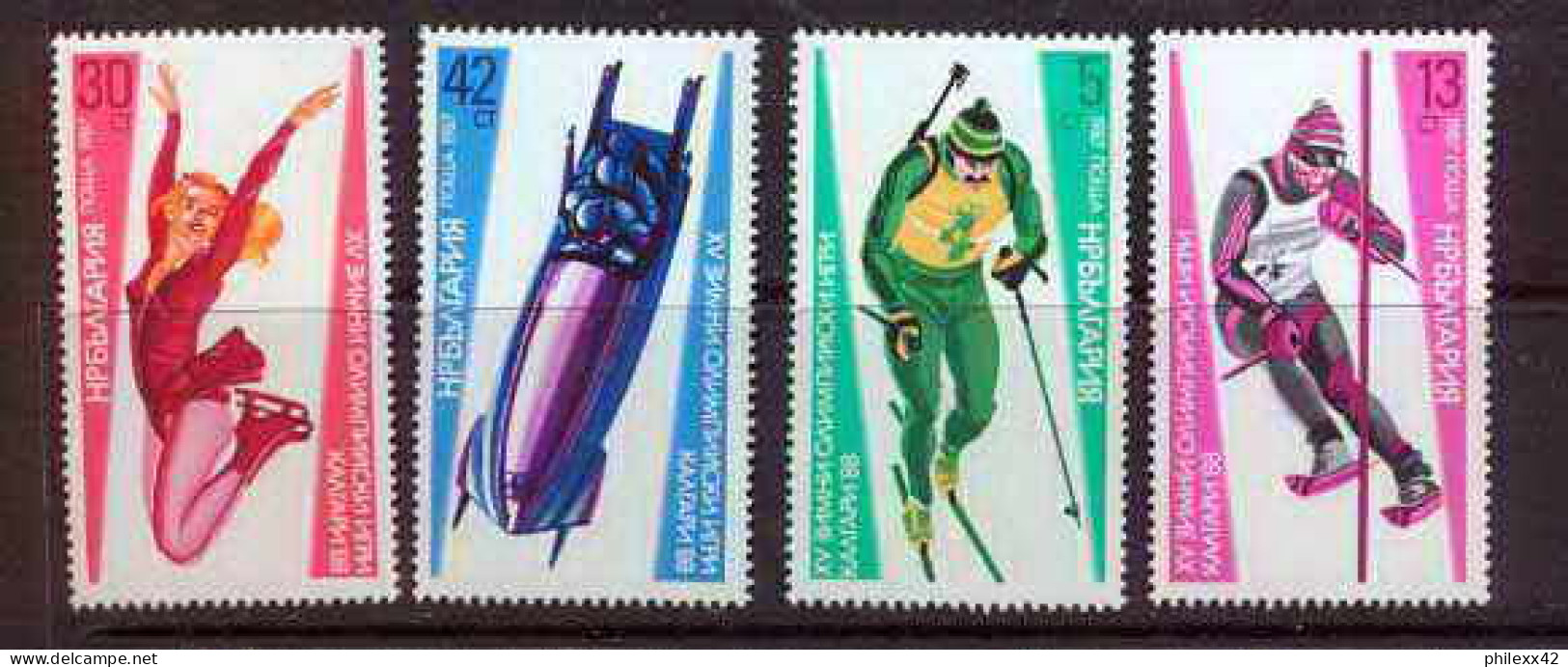 Bulgarie (Bulgaria) MNH ** 198 N° 3133 / 3136 Jeux Olympiques (olympic Games) Slalom Patinage Bob Skating - Neufs