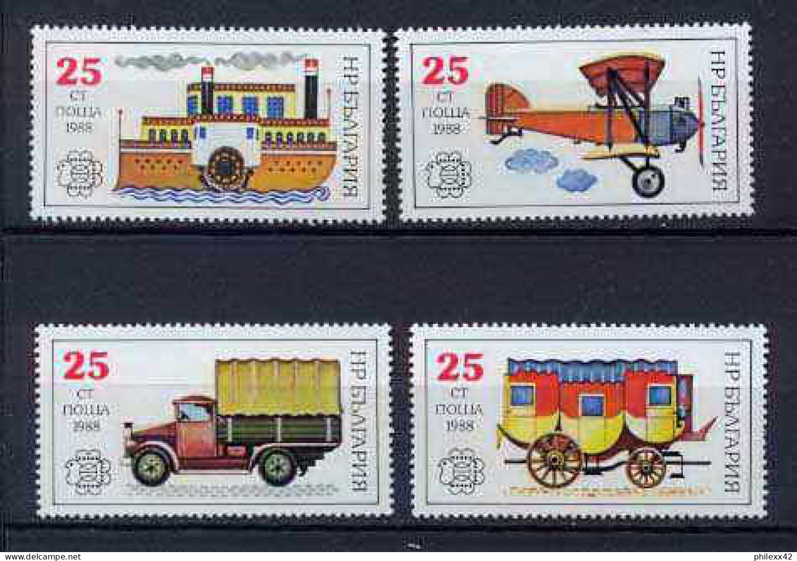 Bulgarie (Bulgaria) MNH ** 206 N° 3221 A/d Bulgaria 89 Avion (plane Planes Avions) Bateau (bateaux Ship Ships) Truck - Camions