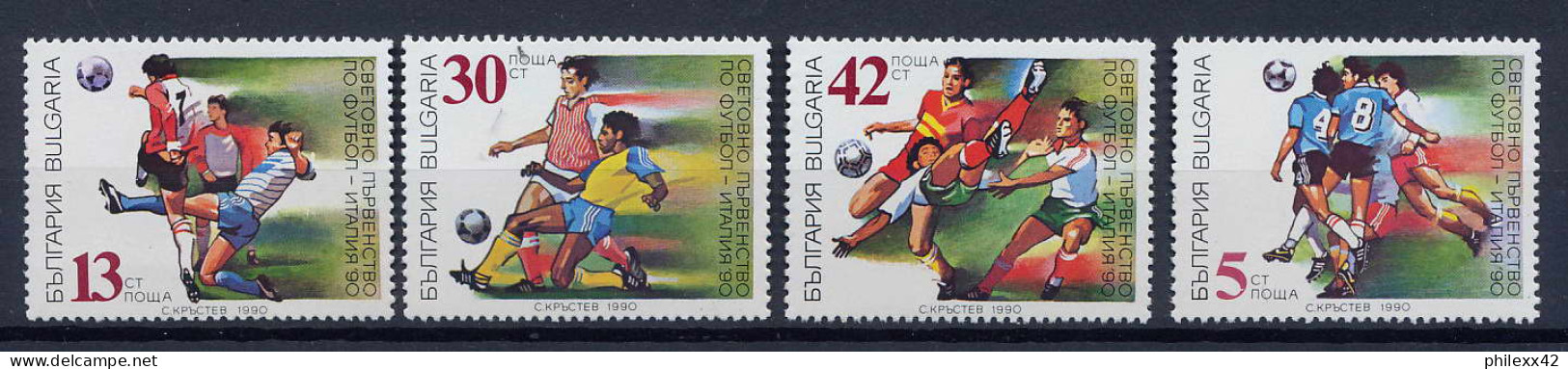 Bulgarie (Bulgaria) MNH ** 217 N° 3303 / 3306 Football (Soccer) Coupe Du Monde ITALIA 90 - 1990 – Italien