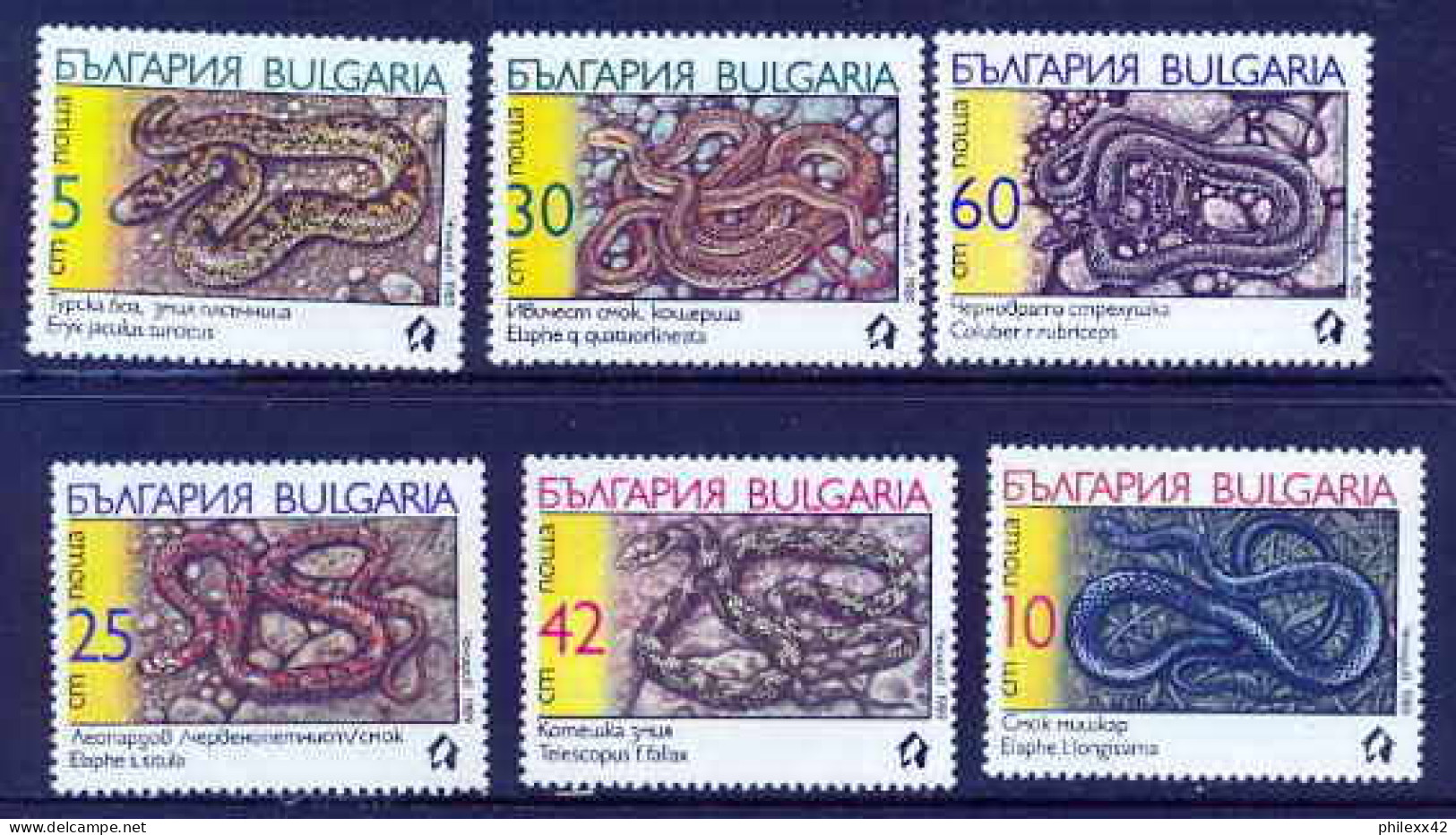 Bulgarie (Bulgaria) MNH ** 230 N° 3268 / 3273 Serpent Serpents (snake Snakes)  - Snakes