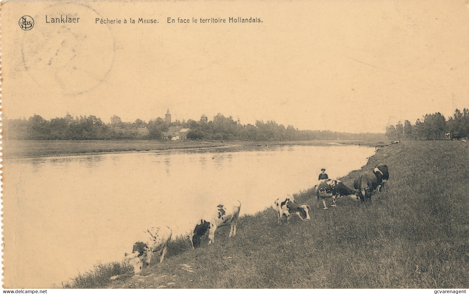 LANKLAER PECHERIE A LA MEUSE  EN FACE LE TERRITOIRE HOLLANDAIS     2 SCANS - Dilsen-Stokkem