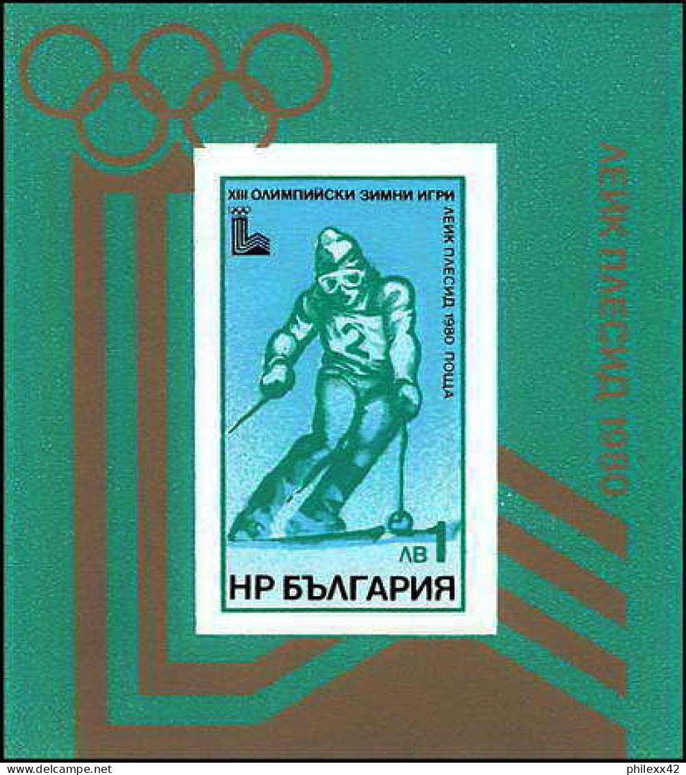 Bulgarie (Bulgaria) MNH ** 254- Bloc N° 89 Jeux Olympiques (olympic Games) LAKE PLACID 80 Ski - Inverno1980: Lake Placid