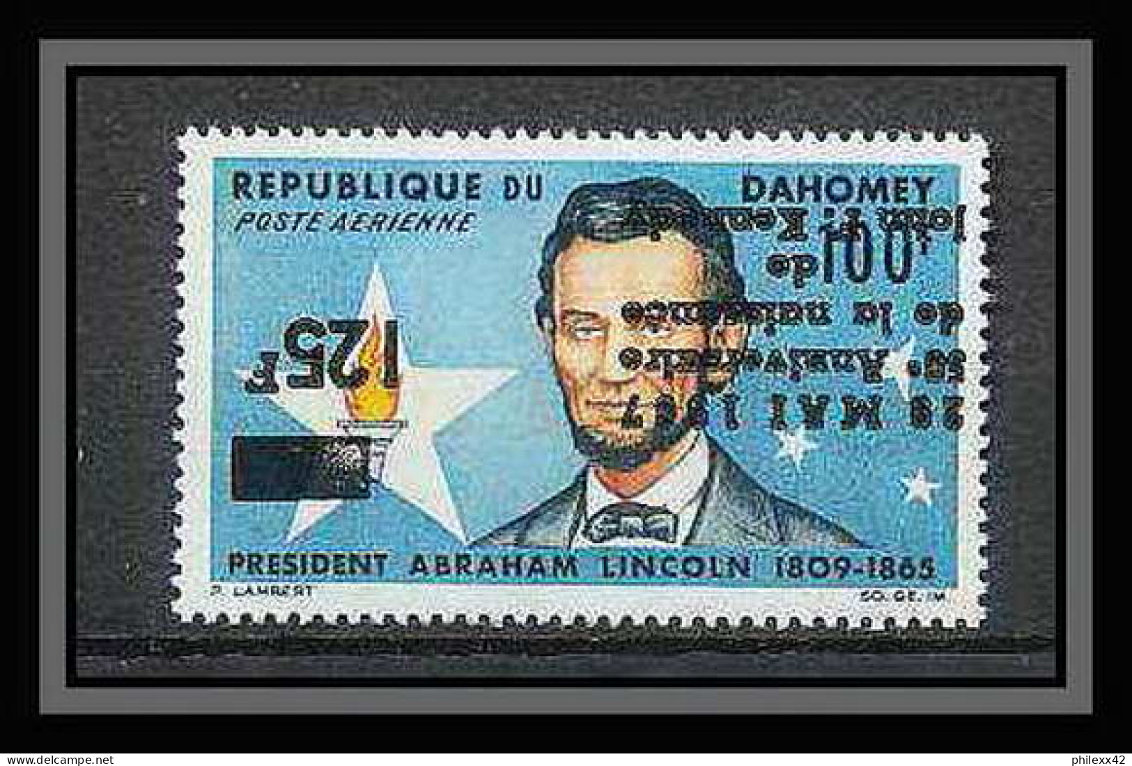 Bénin Dahomey 010 Michel N°313 Lincoln Surcharge Overprint Kennedy Renversée Neuf**  - Kennedy (John F.)