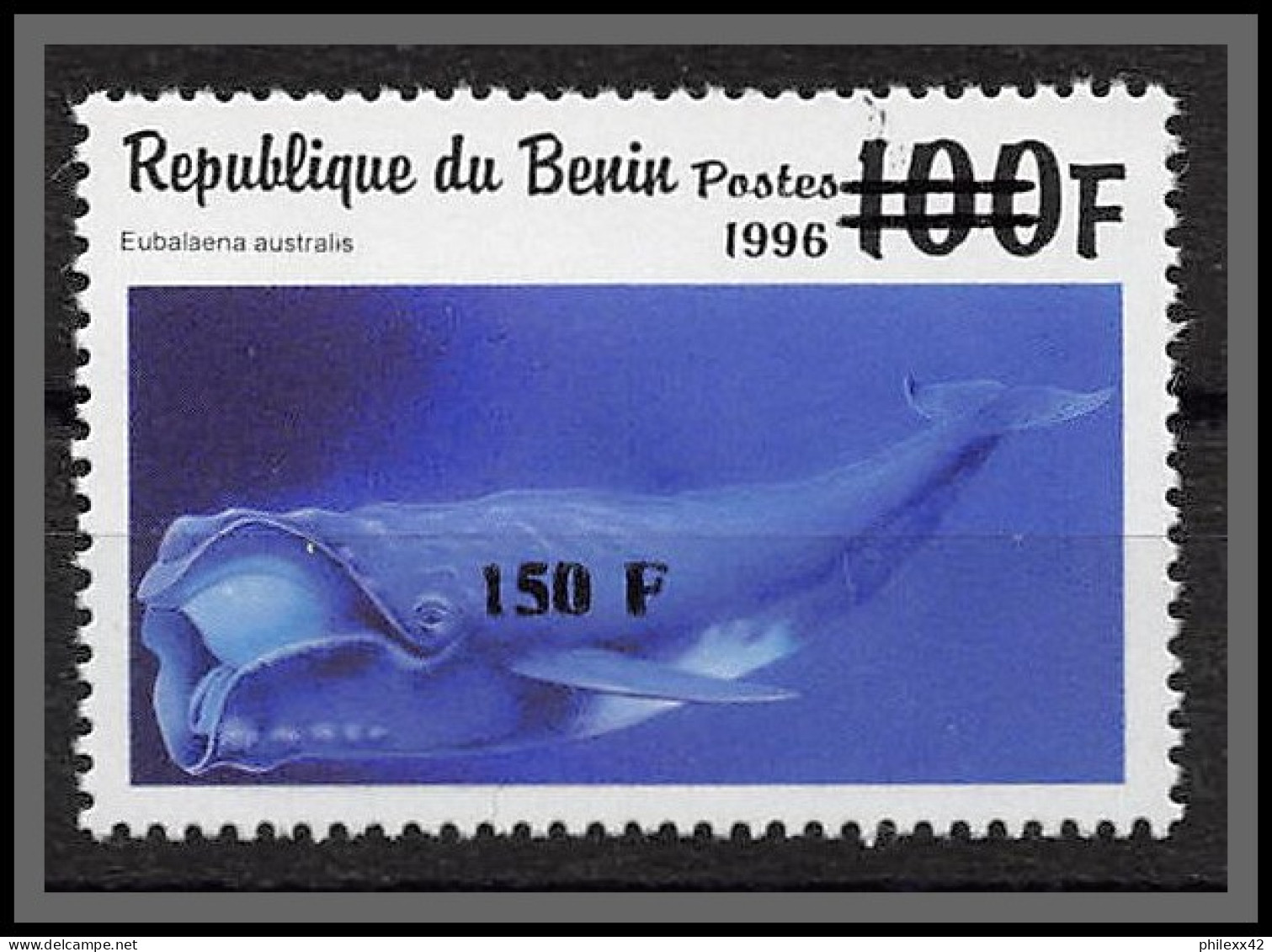 Bénin Dahomey 354 Michel N°1286 Baleine Cétacé Neuf ** MNH Surcharge Overprint - Ballenas