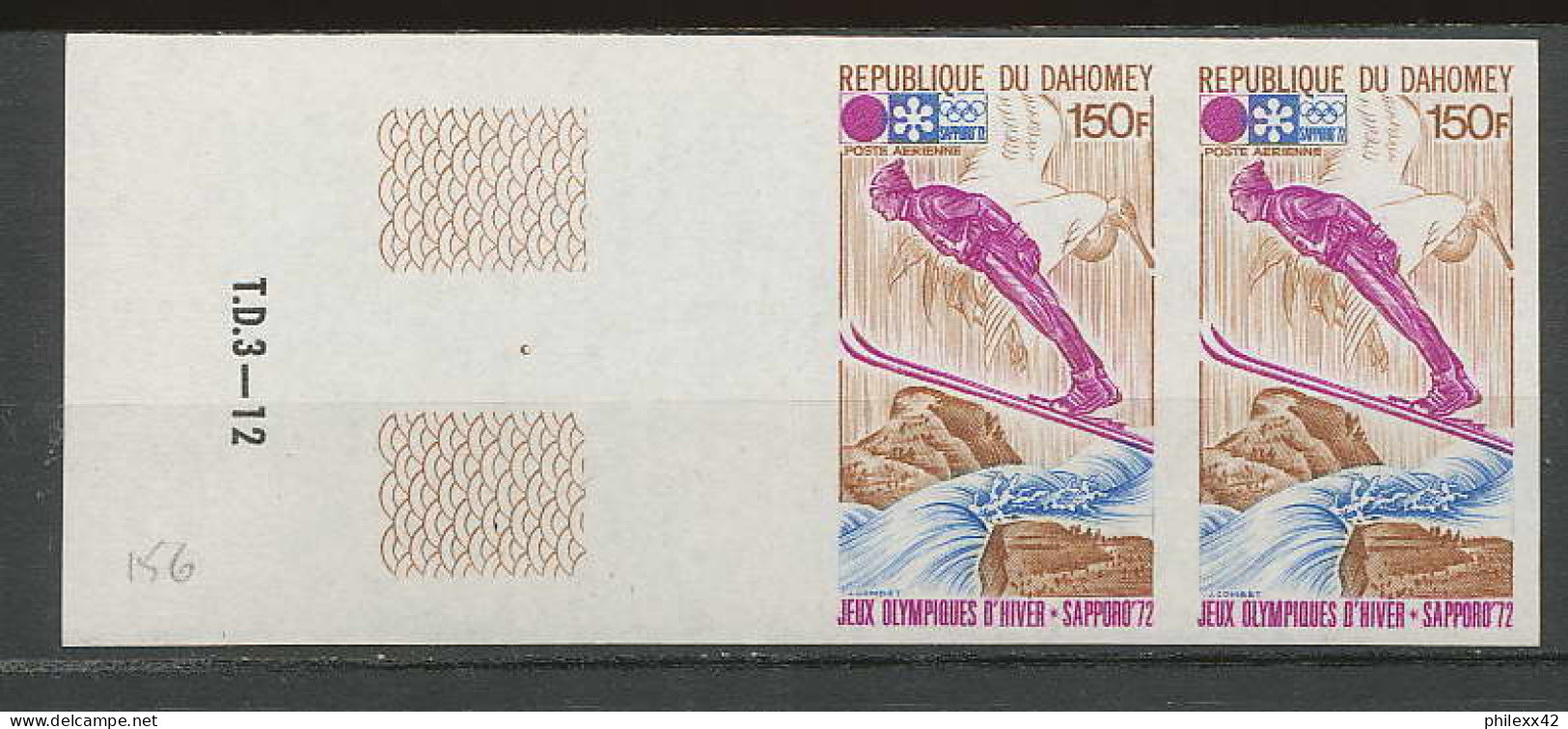 Dahomey ** MNH 35 - Y&t N° 156 Jeux Olympiques (olympic Games) SAPPORO 1972 Non Dentelé Imperf - Winter 1972: Sapporo