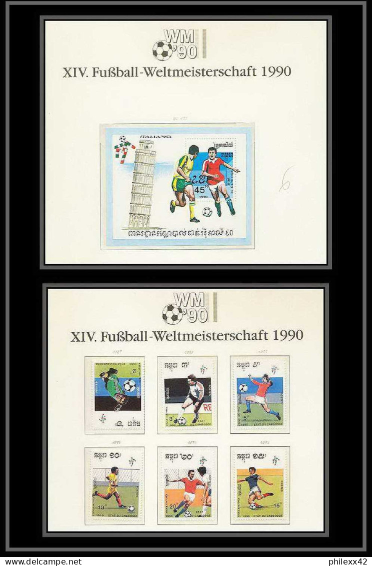 002 Football (Soccer) Italia 90 Neuf ** MNH - Cambodge (Cambodia): 893/ 899 + BF 73 **  - 1990 – Italien
