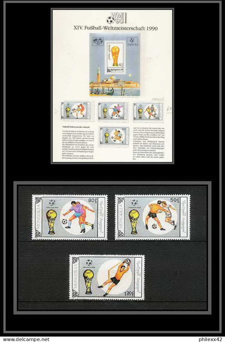 016 Football (Soccer) Italia 90 Neuf ** MNH - Mongolie (Mongolia) 1990 Serie + Bloc - 1990 – Italie