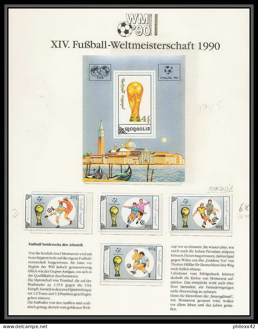 016 Football (Soccer) Italia 90 Neuf ** MNH - Mongolie (Mongolia) 1990 Serie + Bloc - 1990 – Italien