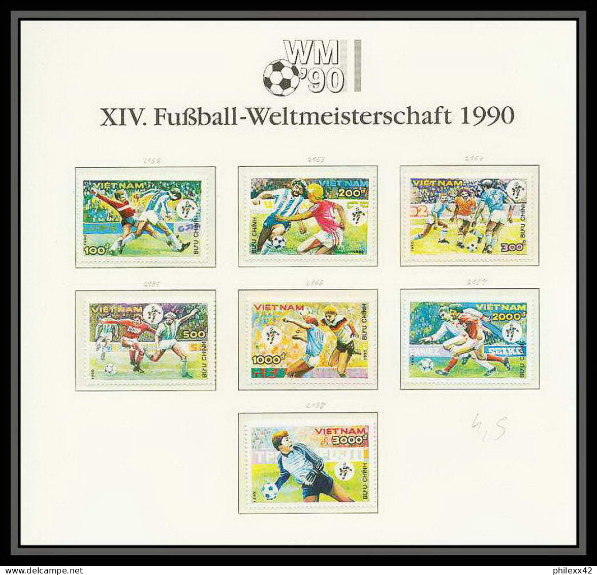 020 Football (Soccer) Italia 90 Neuf ** MNH - Viêt Nam 1044 / 50 + Bf 51 - 1990 – Italien