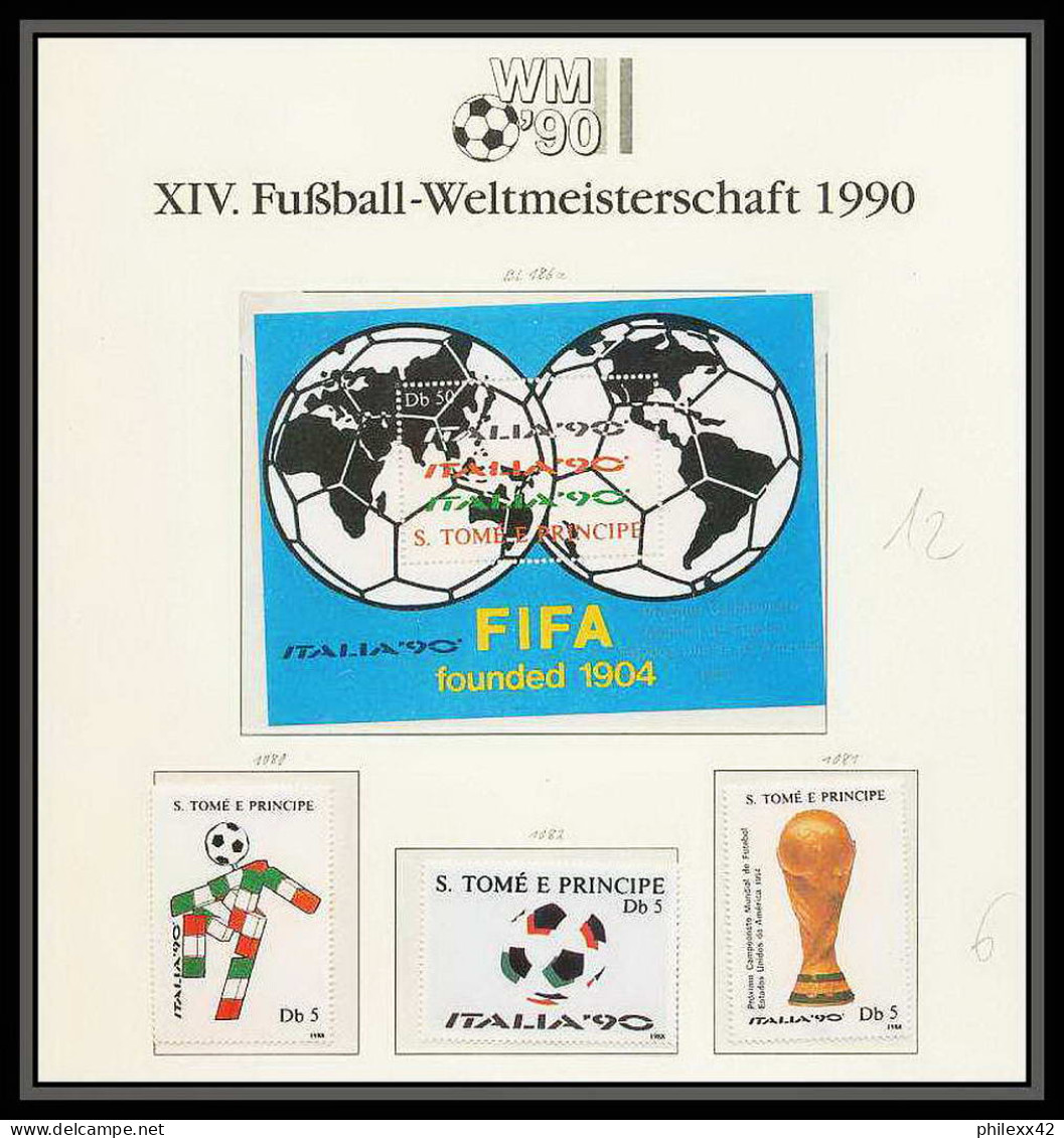 044 Football (Soccer) Italia 90 Neuf ** MNH - Sao Tomé-et-Principe (and) Sth 1080/82 + BLOC 186A - 1990 – Italien