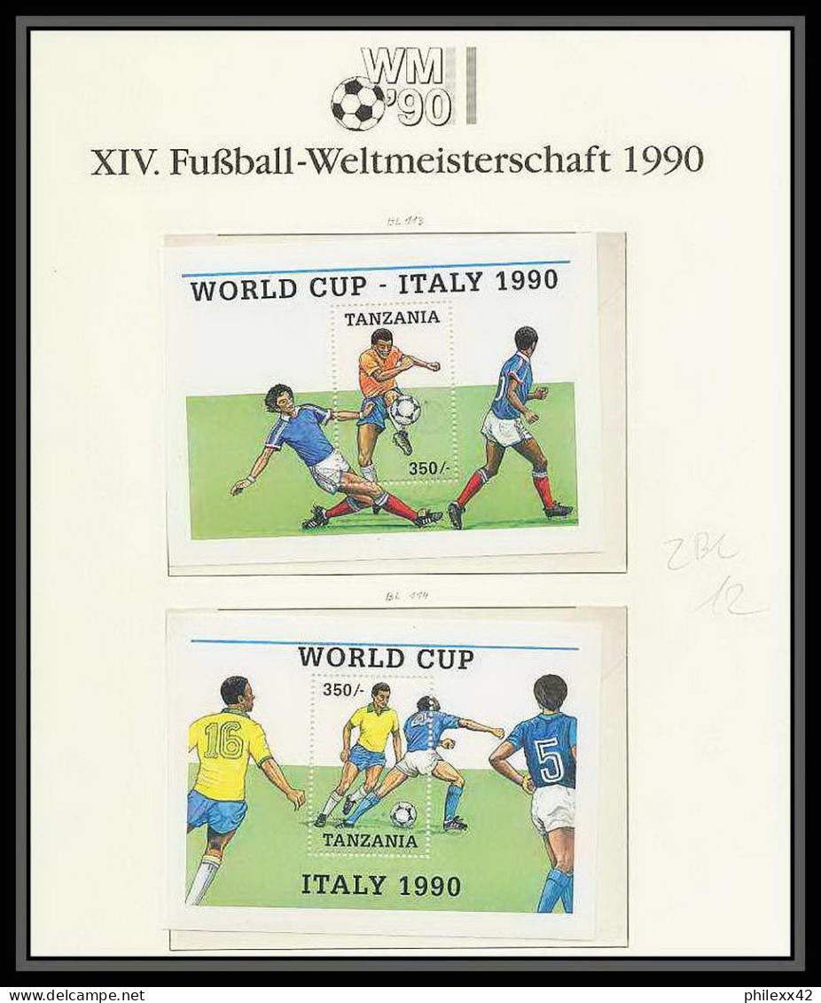 051 Football (Soccer) Italia 90 Neuf ** MNH - Tanzanie (Tanzania) 664/7 + Bloc 113/4 - 1990 – Italie