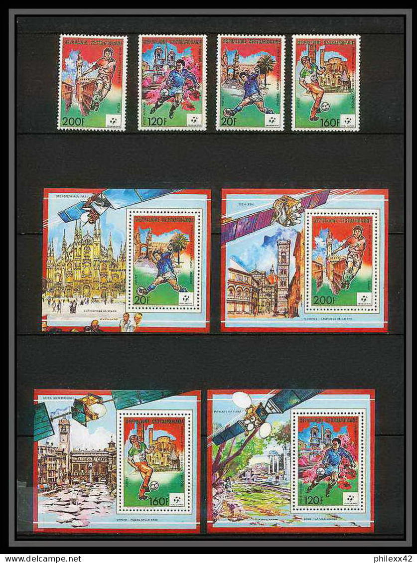 067 Football (Soccer) Italia 90 Neuf ** MNH - République Centrafricaine 1398/1401 + Bloc 498 Et Kbs - 1990 – Italien