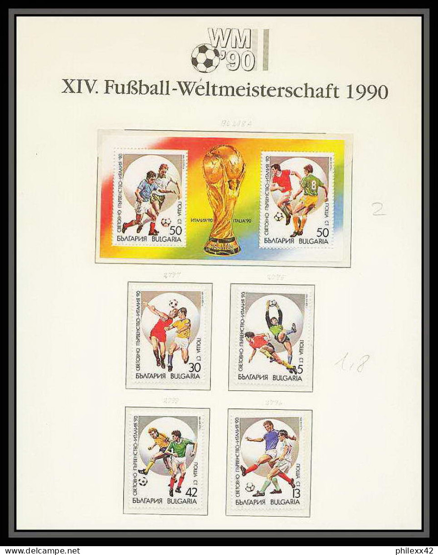 095 Football (Soccer) Italia 90 Neuf ** MNH - Bulgarie (Bulgaria) 2795/98 + Bloc 208 - 1990 – Italien