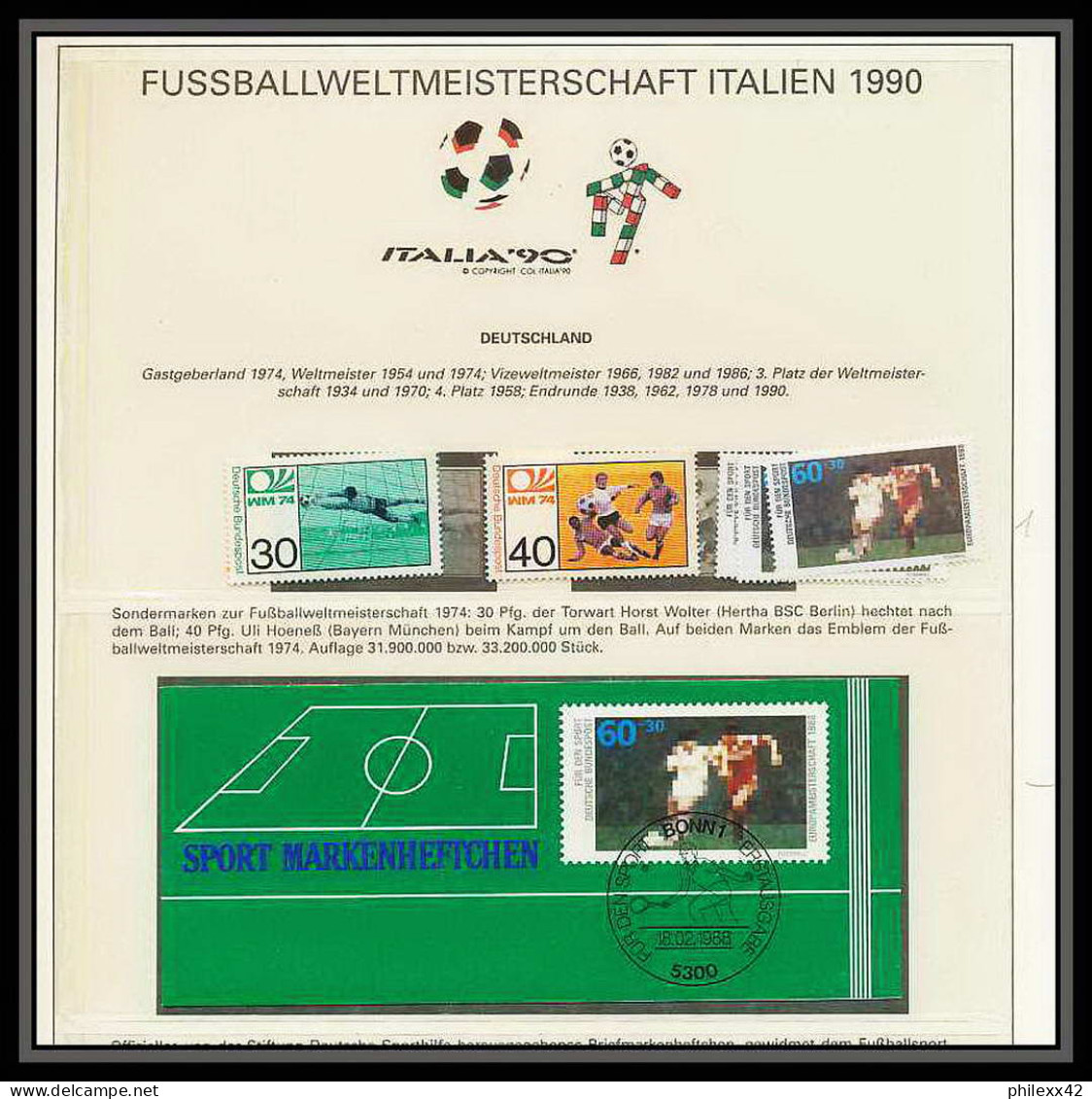 164 Football (Soccer) Italia 90 Neuf ** MNH - Allemagne (germany) / Germany - 1990 – Italien