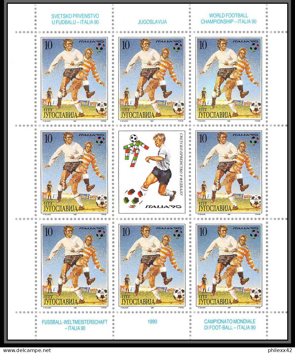 176 Football (Soccer) Italia 90 Neuf ** MNH - Yougoslavie (Yugoslavia) Blocs + Timbres - 1990 – Italien