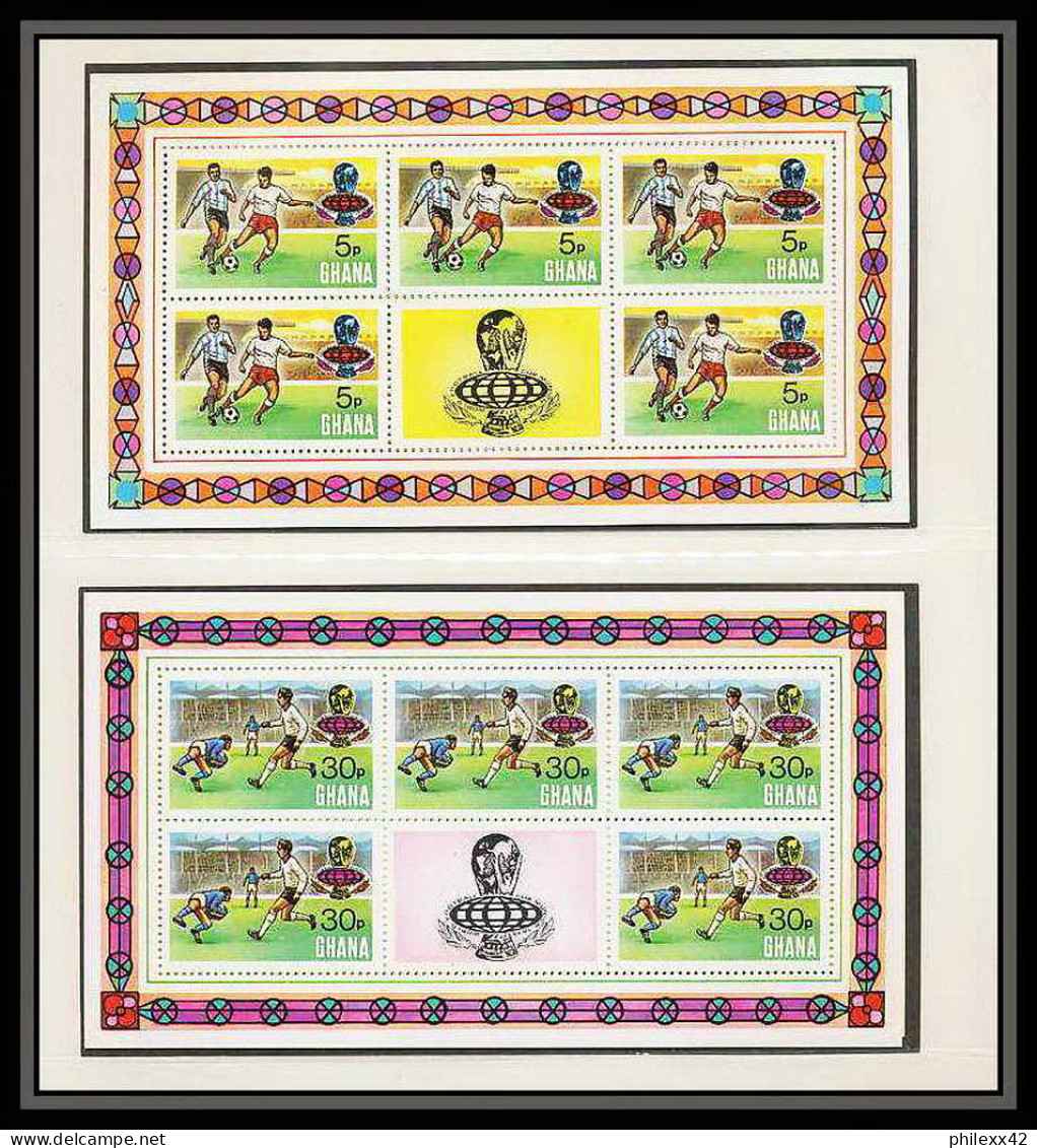 221 Football (Soccer) Allemagne 1974 Munich - Neuf ** MNH - Ghana Mi. 581-584 A/B KB ... Non Dentelé Imperf + PERFECT SE - Ghana (1957-...)